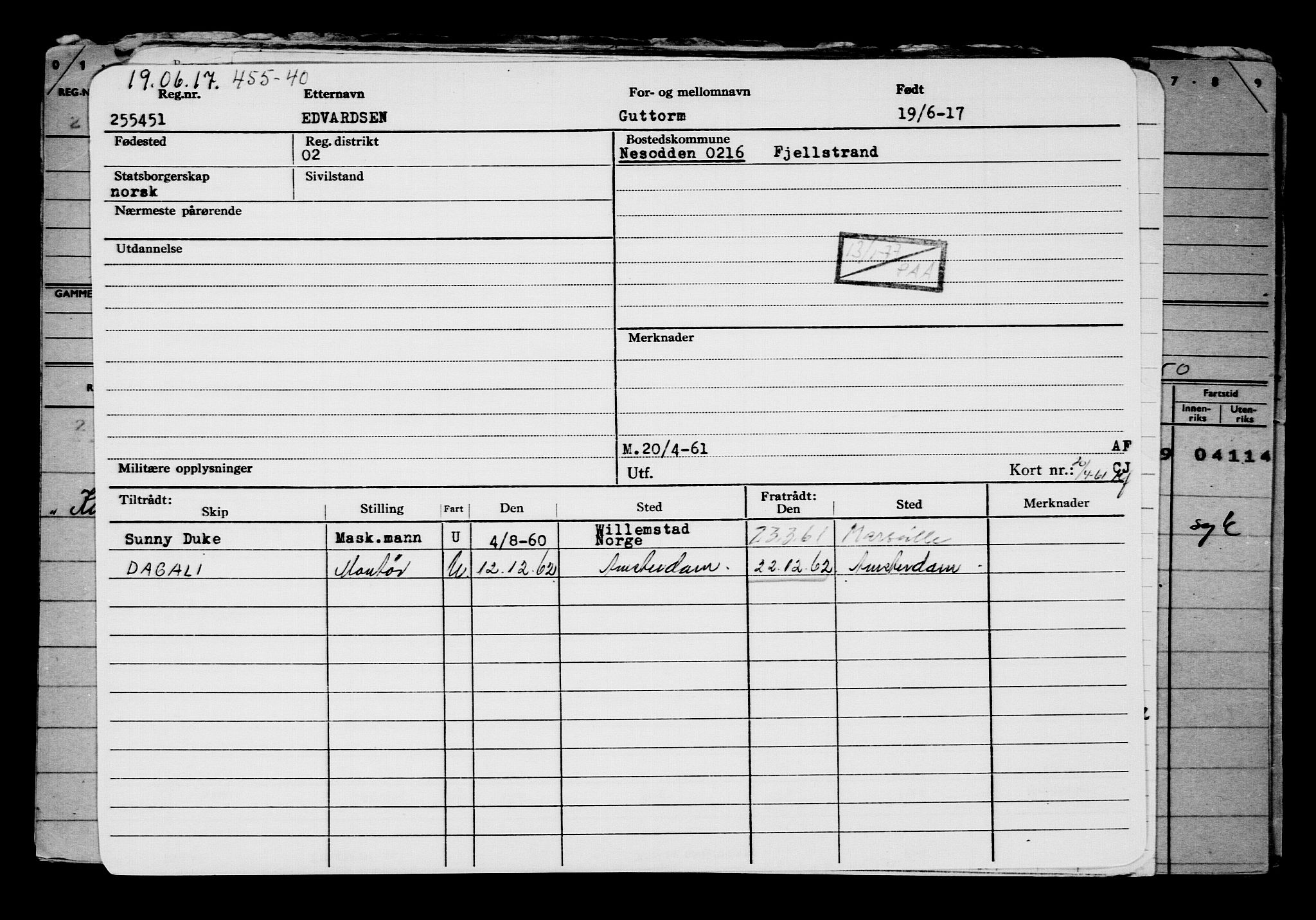 Direktoratet for sjømenn, AV/RA-S-3545/G/Gb/L0149: Hovedkort, 1917, p. 400