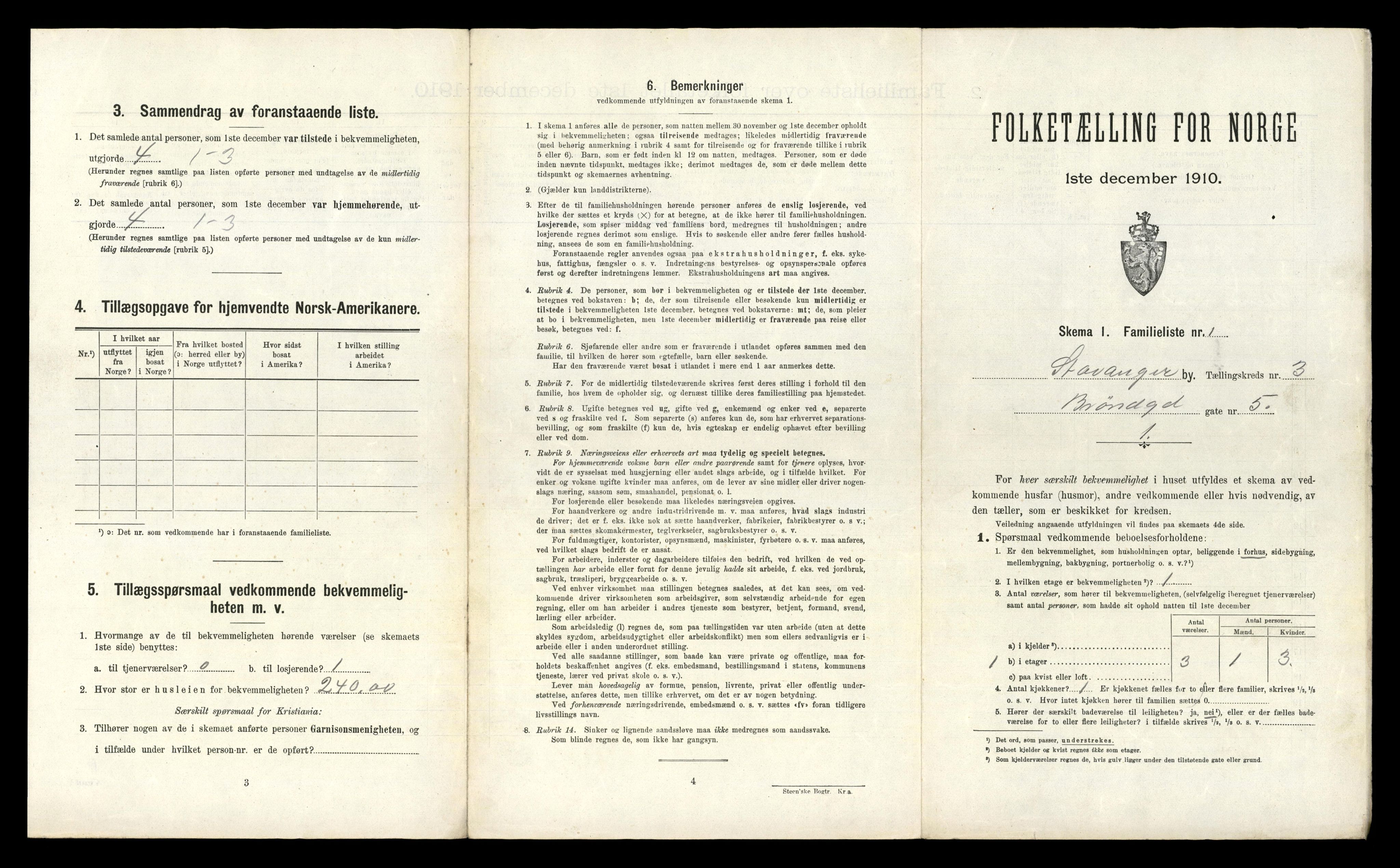 RA, 1910 census for Stavanger, 1910, p. 940