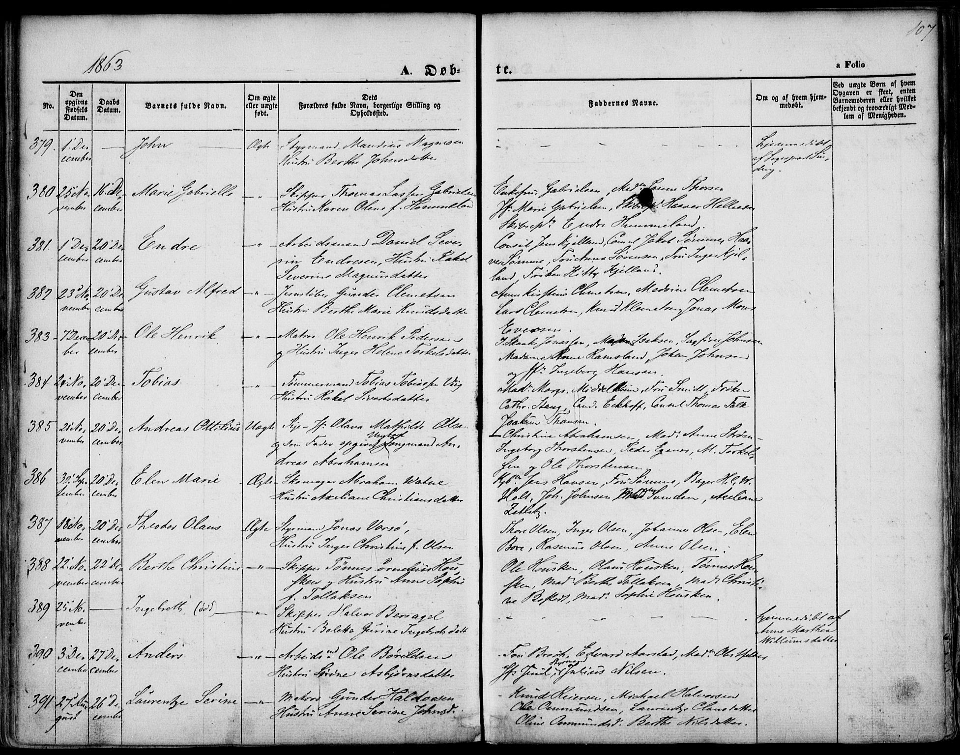 St. Petri sokneprestkontor, AV/SAST-A-101813/001/30/30BA/L0001: Parish register (official) no. A 1, 1861-1868, p. 107