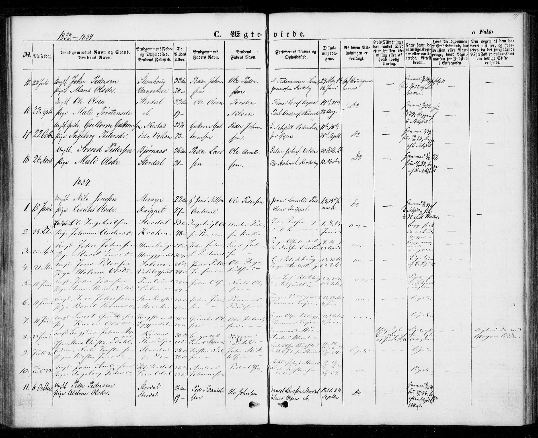 Ministerialprotokoller, klokkerbøker og fødselsregistre - Nord-Trøndelag, SAT/A-1458/706/L0040: Parish register (official) no. 706A01, 1850-1861, p. 71