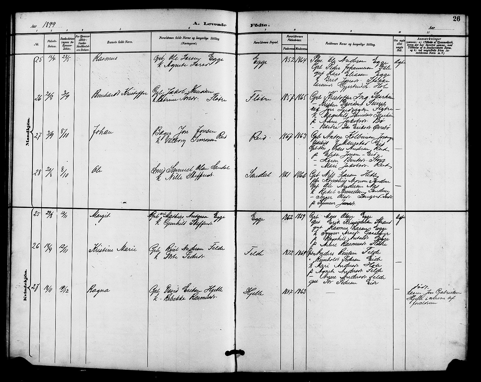 Gloppen sokneprestembete, AV/SAB-A-80101/H/Hab/Habc/L0002: Parish register (copy) no. C 2, 1896-1910, p. 26