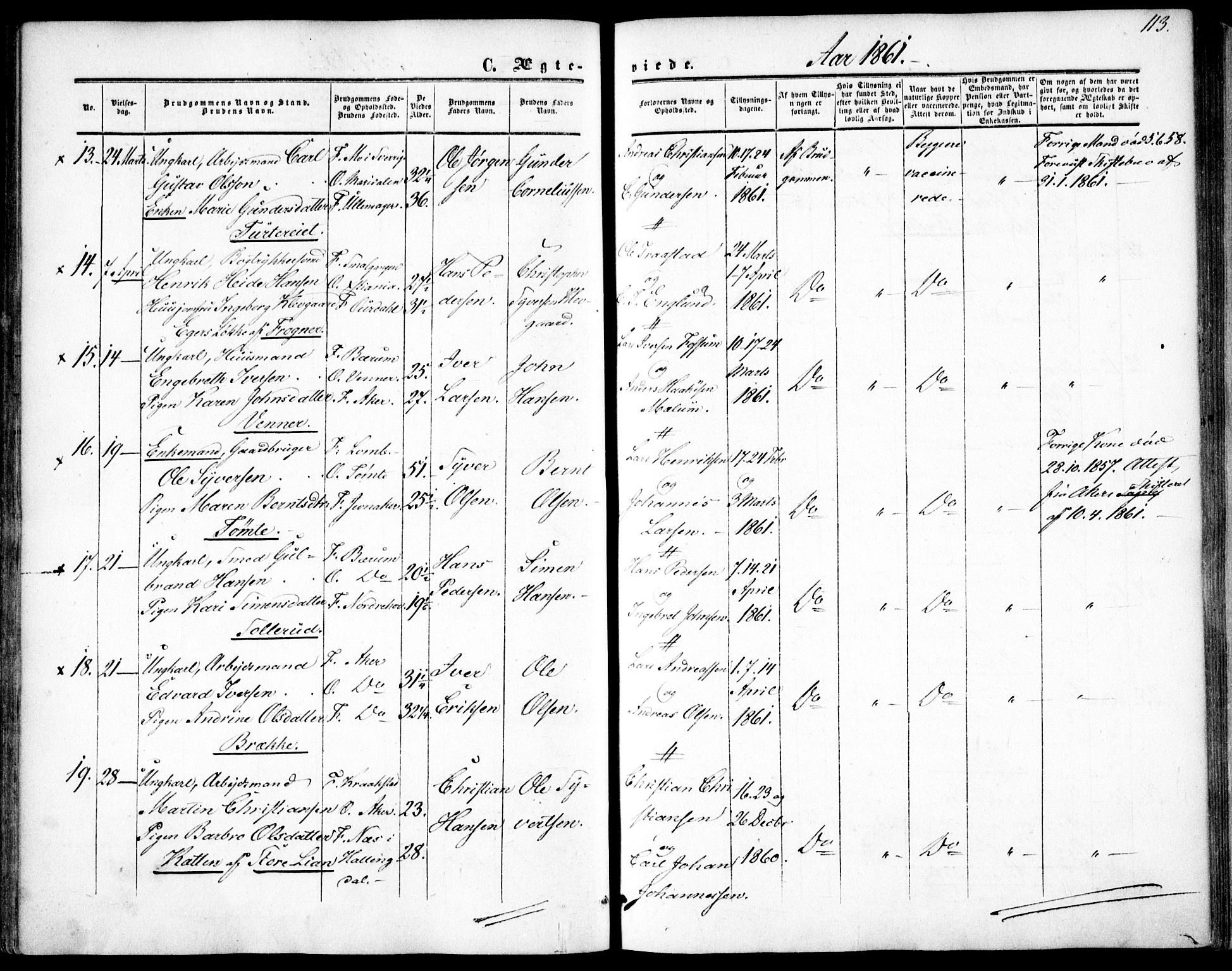 Vestre Aker prestekontor Kirkebøker, AV/SAO-A-10025/F/Fa/L0002: Parish register (official) no. 2, 1855-1877, p. 113