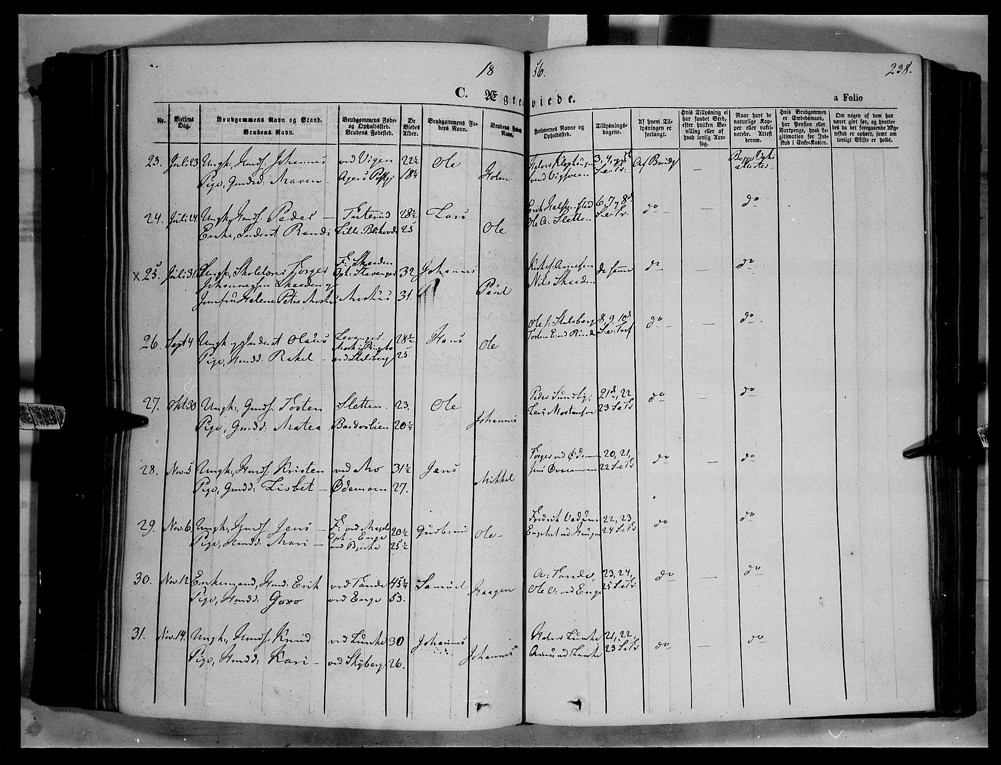 Øyer prestekontor, SAH/PREST-084/H/Ha/Haa/L0005: Parish register (official) no. 5, 1842-1857, p. 238