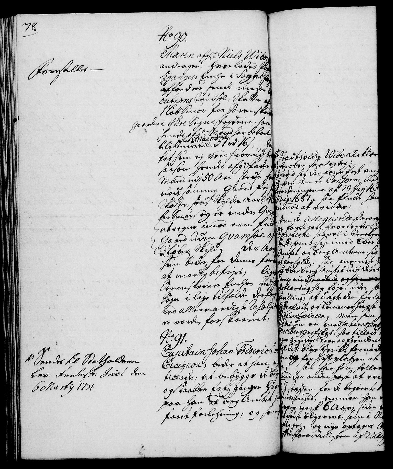 Rentekammeret, Kammerkanselliet, RA/EA-3111/G/Gh/Gha/L0013: Norsk ekstraktmemorialprotokoll (merket RK 53.58), 1731, p. 78