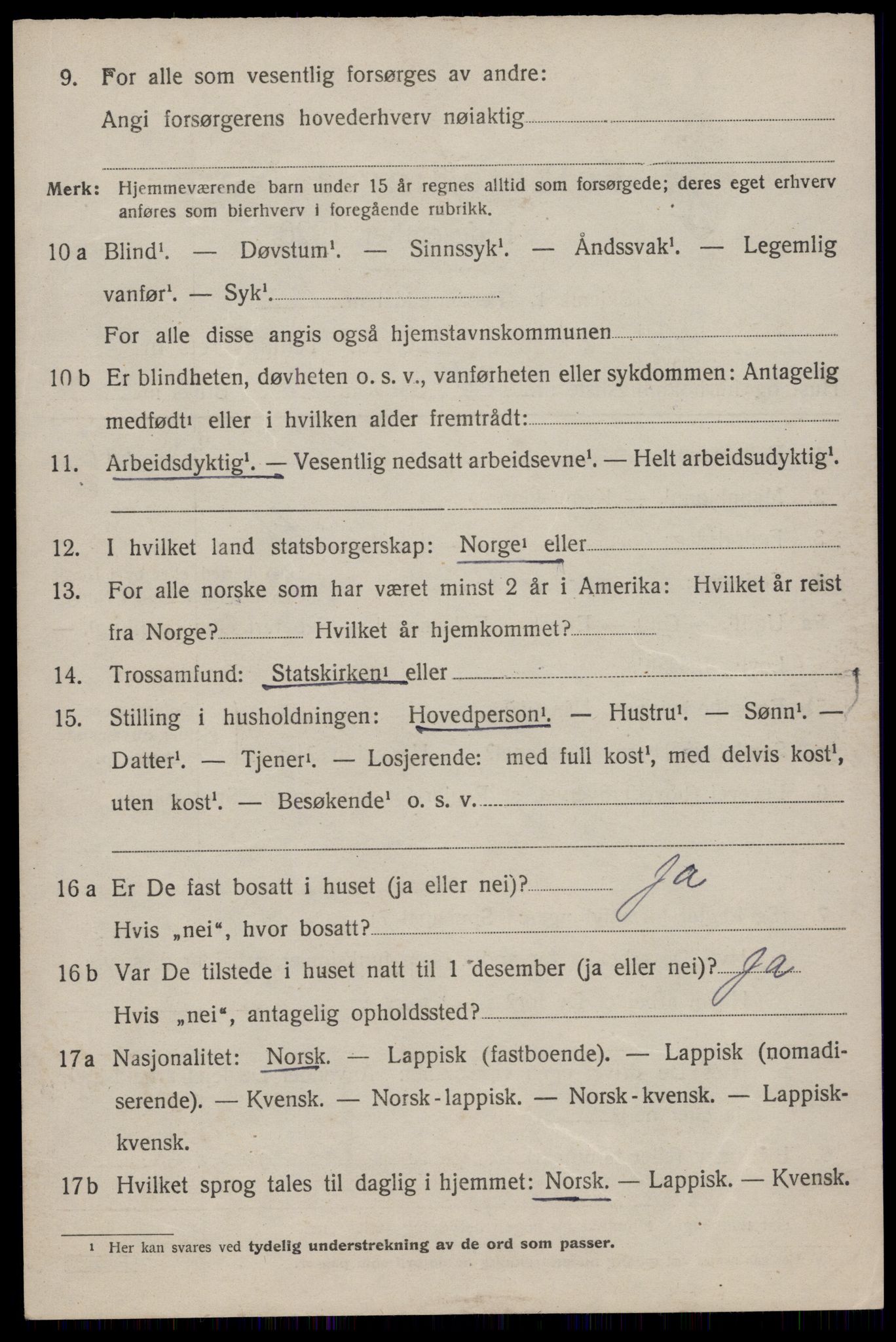 SAT, 1920 census for Buksnes, 1920, p. 5008