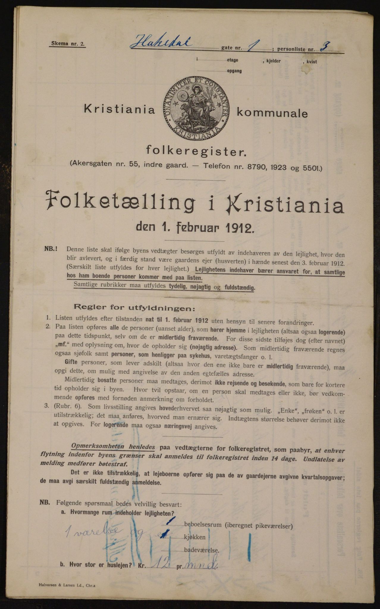 OBA, Municipal Census 1912 for Kristiania, 1912, p. 34019