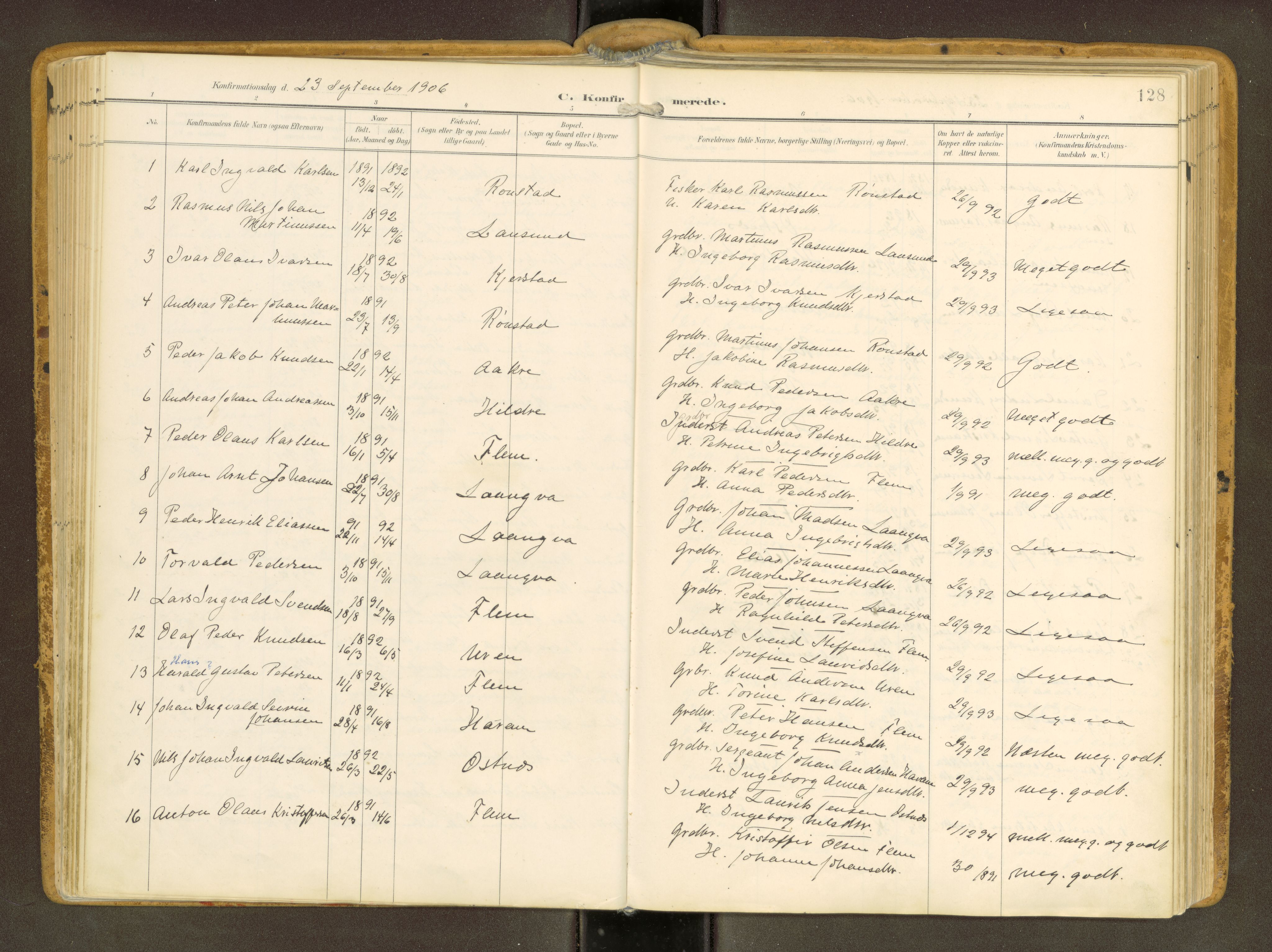 Ministerialprotokoller, klokkerbøker og fødselsregistre - Møre og Romsdal, SAT/A-1454/536/L0517: Parish register (official) no. 536A--, 1897-1917, p. 128