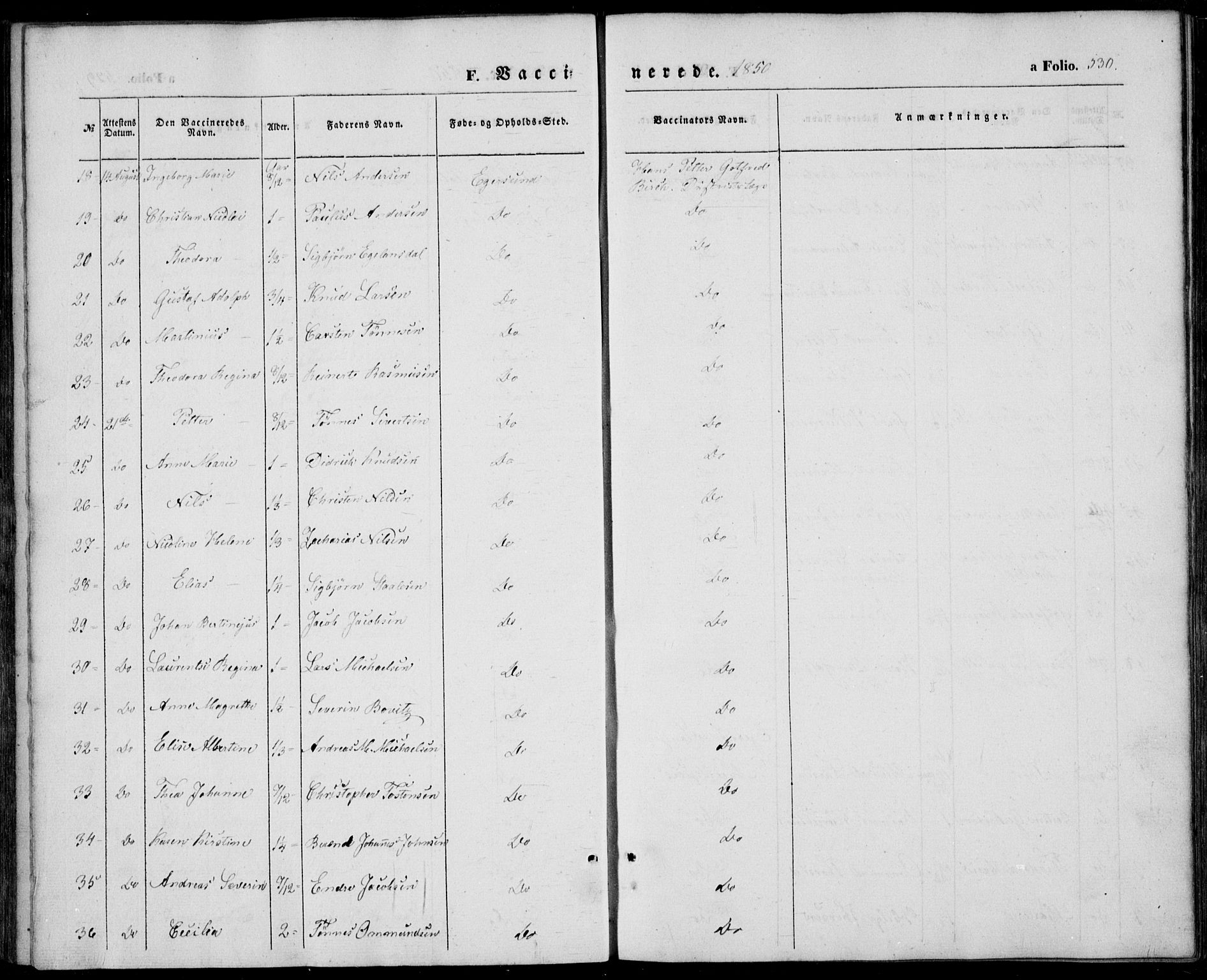 Eigersund sokneprestkontor, SAST/A-101807/S08/L0013: Parish register (official) no. A 12.2, 1850-1865, p. 530