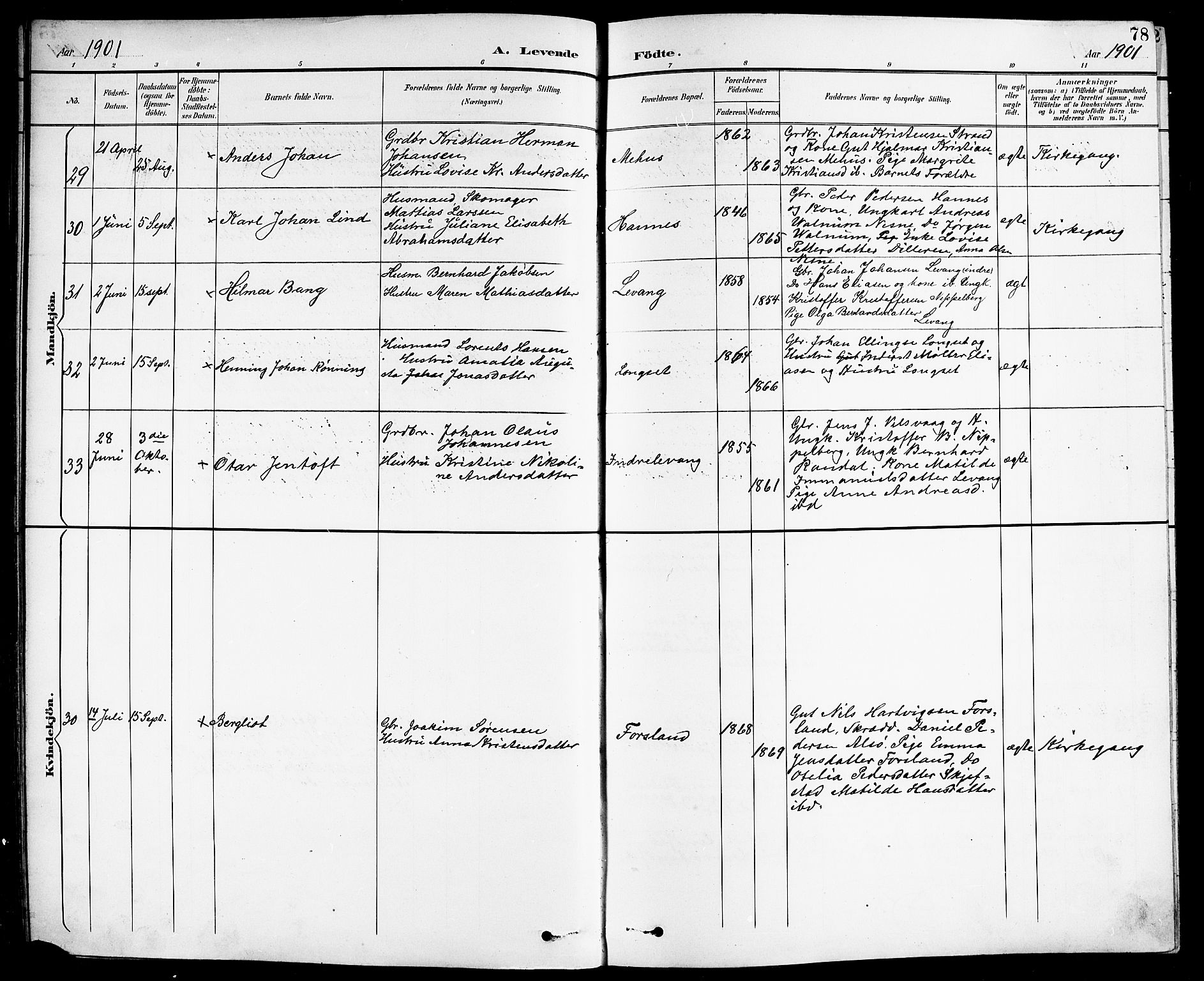 Ministerialprotokoller, klokkerbøker og fødselsregistre - Nordland, AV/SAT-A-1459/838/L0559: Parish register (copy) no. 838C06, 1893-1910, p. 78