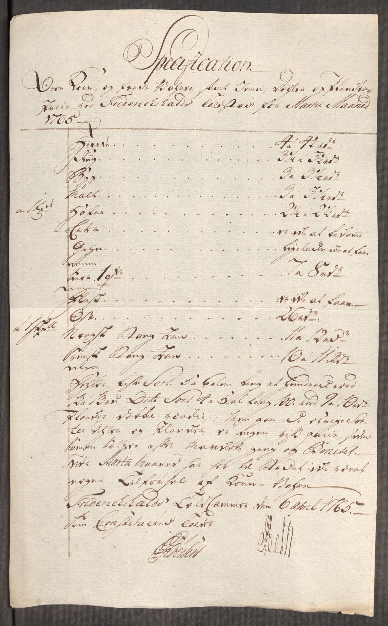 Rentekammeret inntil 1814, Realistisk ordnet avdeling, RA/EA-4070/Oe/L0008: [Ø1]: Priskuranter, 1764-1768, p. 247