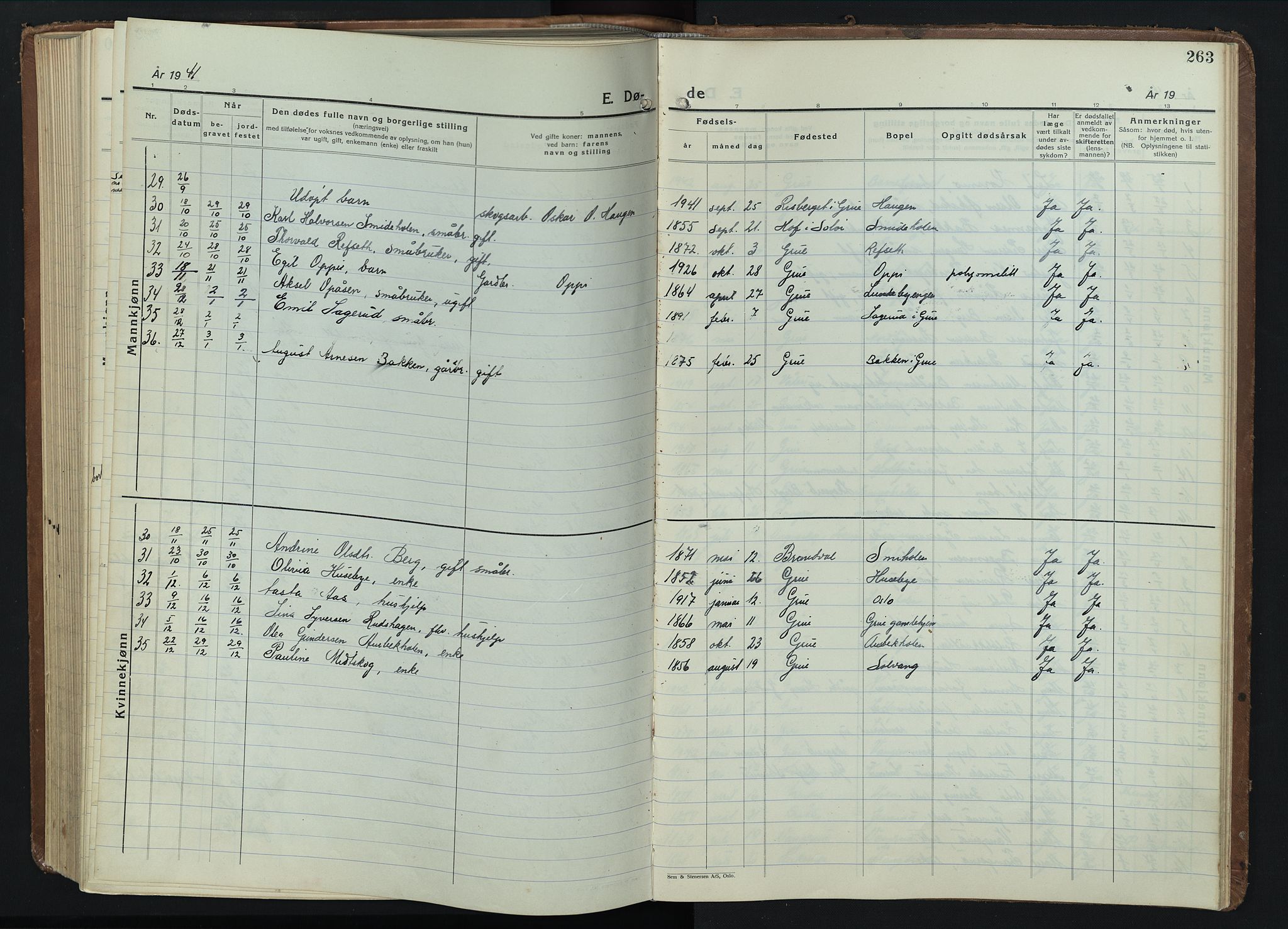 Grue prestekontor, SAH/PREST-036/H/Ha/Hab/L0009: Parish register (copy) no. 9, 1935-1955, p. 263