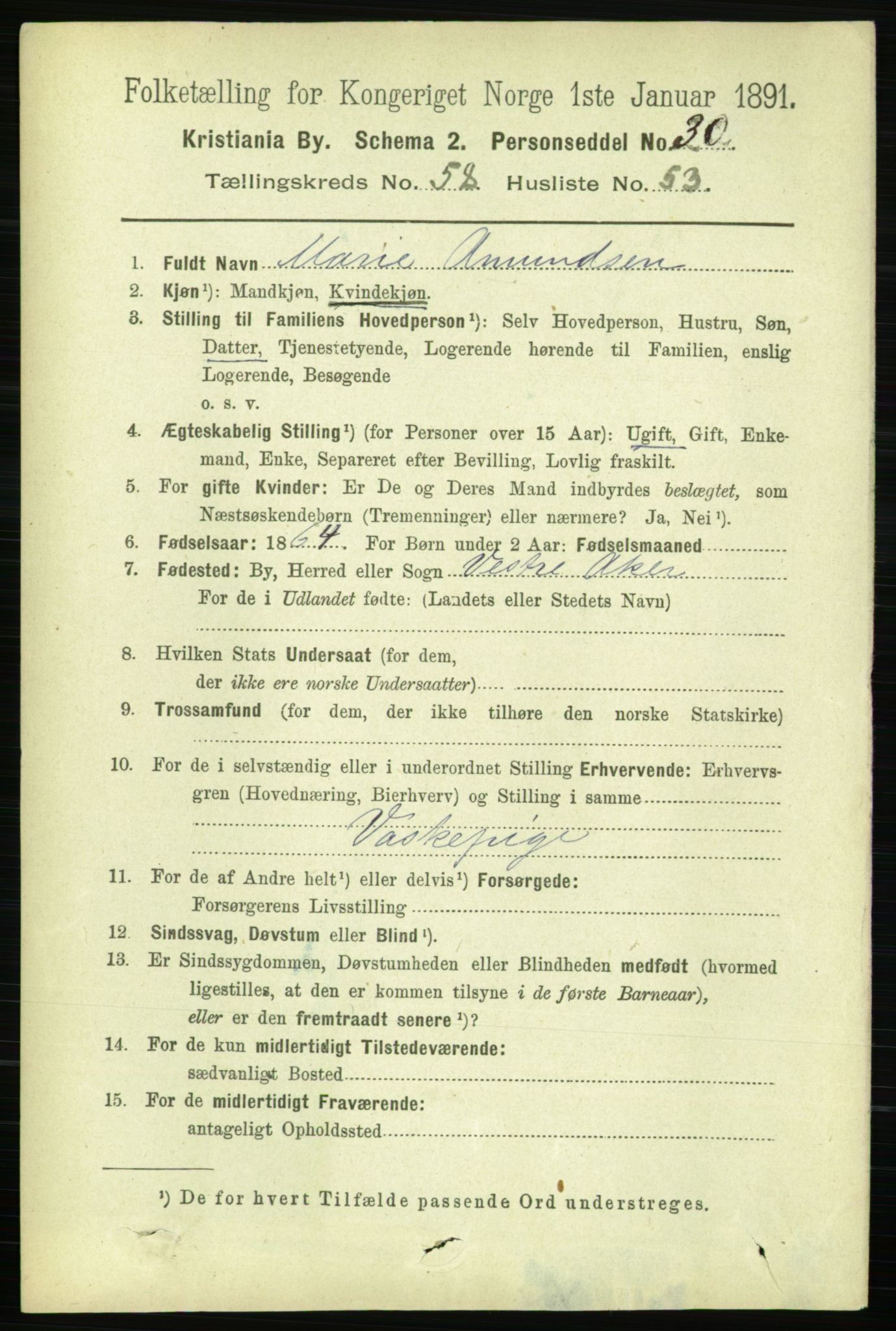 RA, 1891 census for 0301 Kristiania, 1891, p. 31300