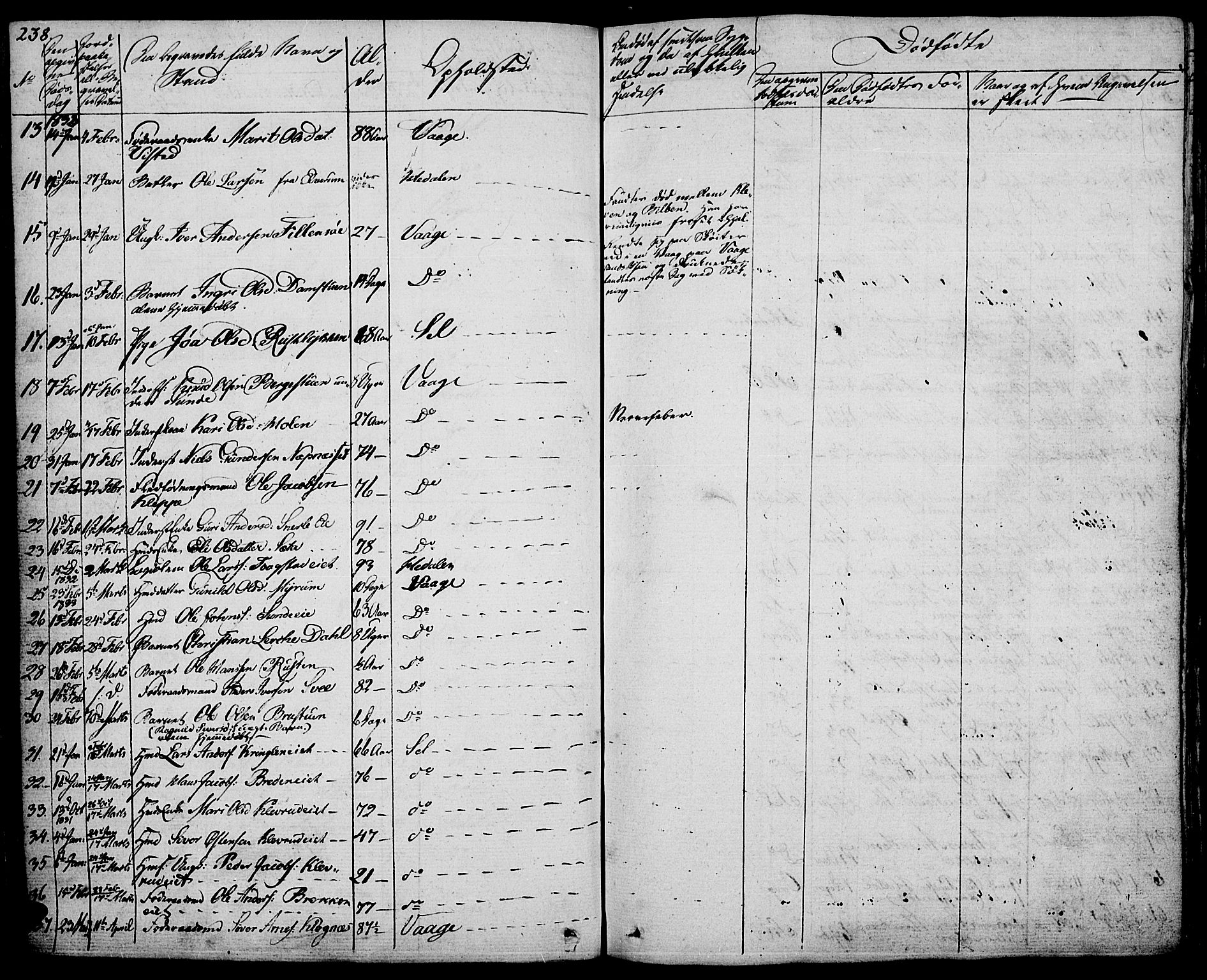 Vågå prestekontor, SAH/PREST-076/H/Ha/Haa/L0004: Parish register (official) no. 4 /1, 1827-1842, p. 238