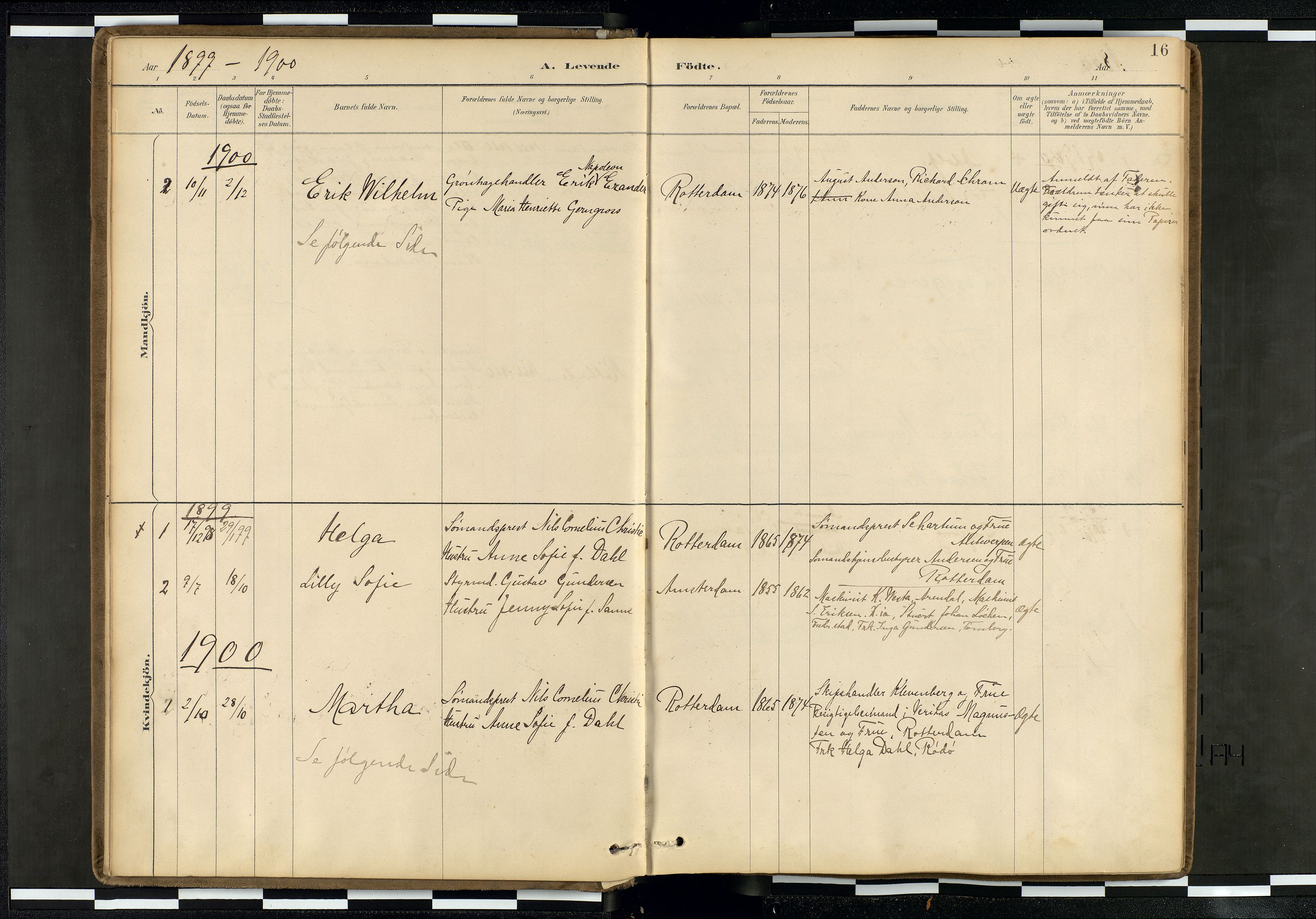 Den norske sjømannsmisjon i utlandet/Hollandske havner (Amsterdam-Rotterdam-Europort), AV/SAB-SAB/PA-0106/H/Ha/Haa/L0002: Parish register (official) no. A 2, 1887-1907, p. 15b-16a