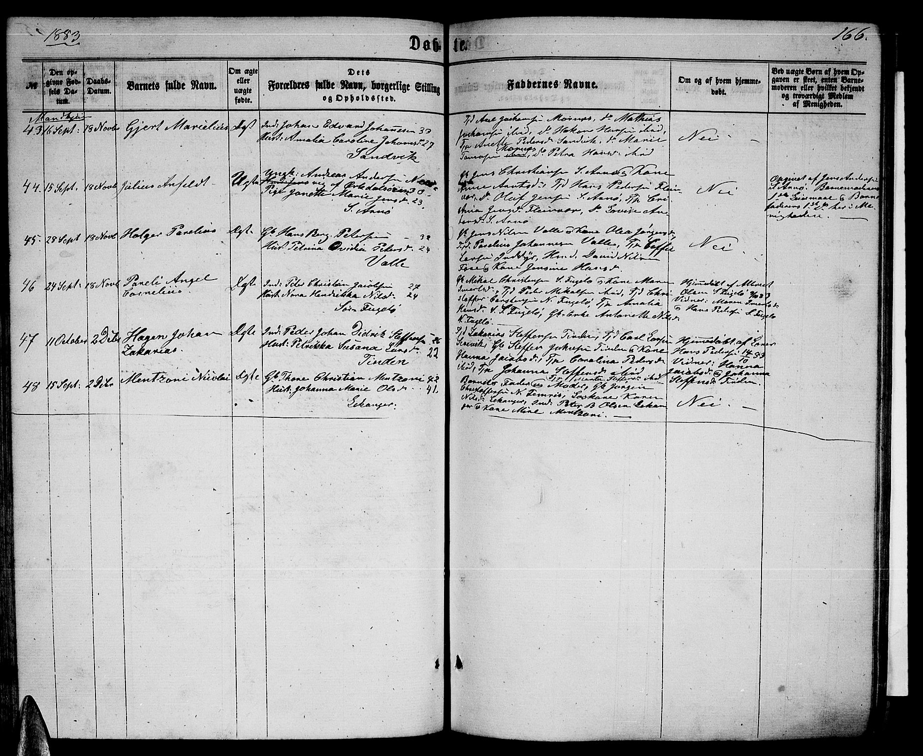 Ministerialprotokoller, klokkerbøker og fødselsregistre - Nordland, SAT/A-1459/805/L0107: Parish register (copy) no. 805C03, 1862-1885, p. 166