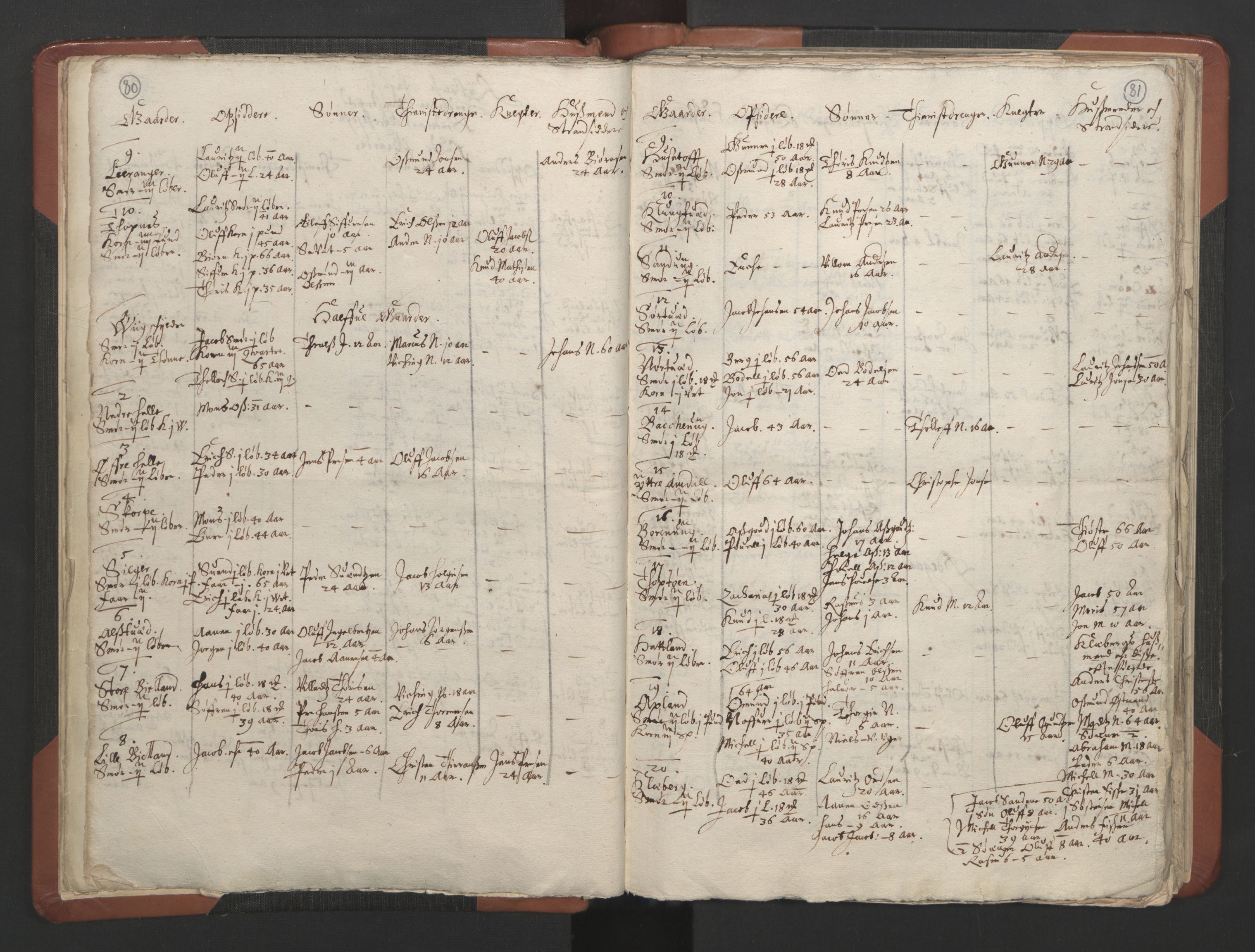 RA, Vicar's Census 1664-1666, no. 19: Ryfylke deanery, 1664-1666, p. 80-81