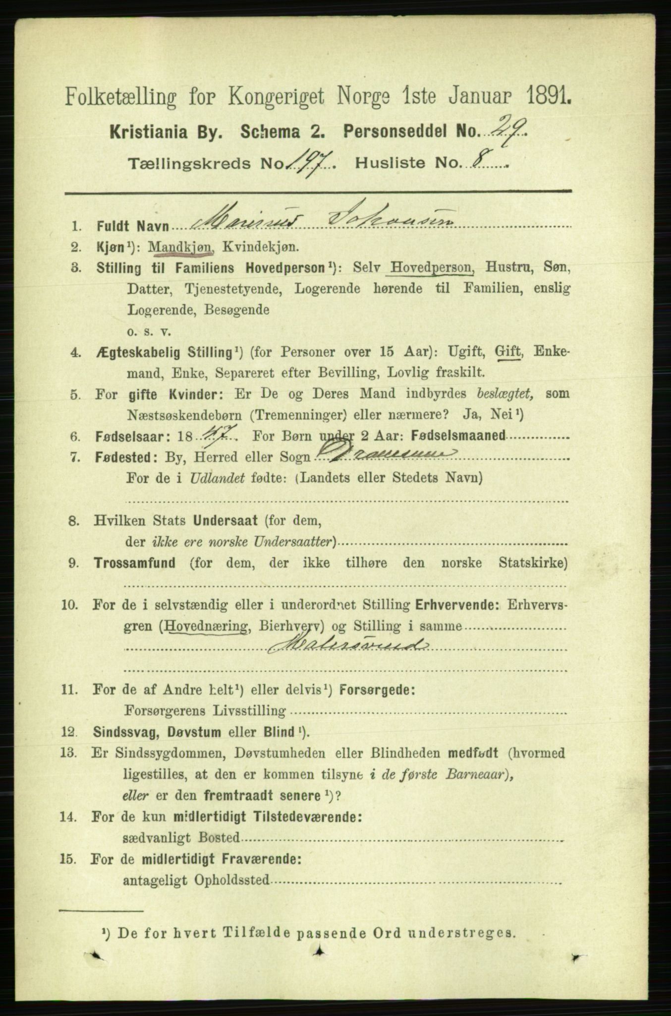 RA, 1891 census for 0301 Kristiania, 1891, p. 118986