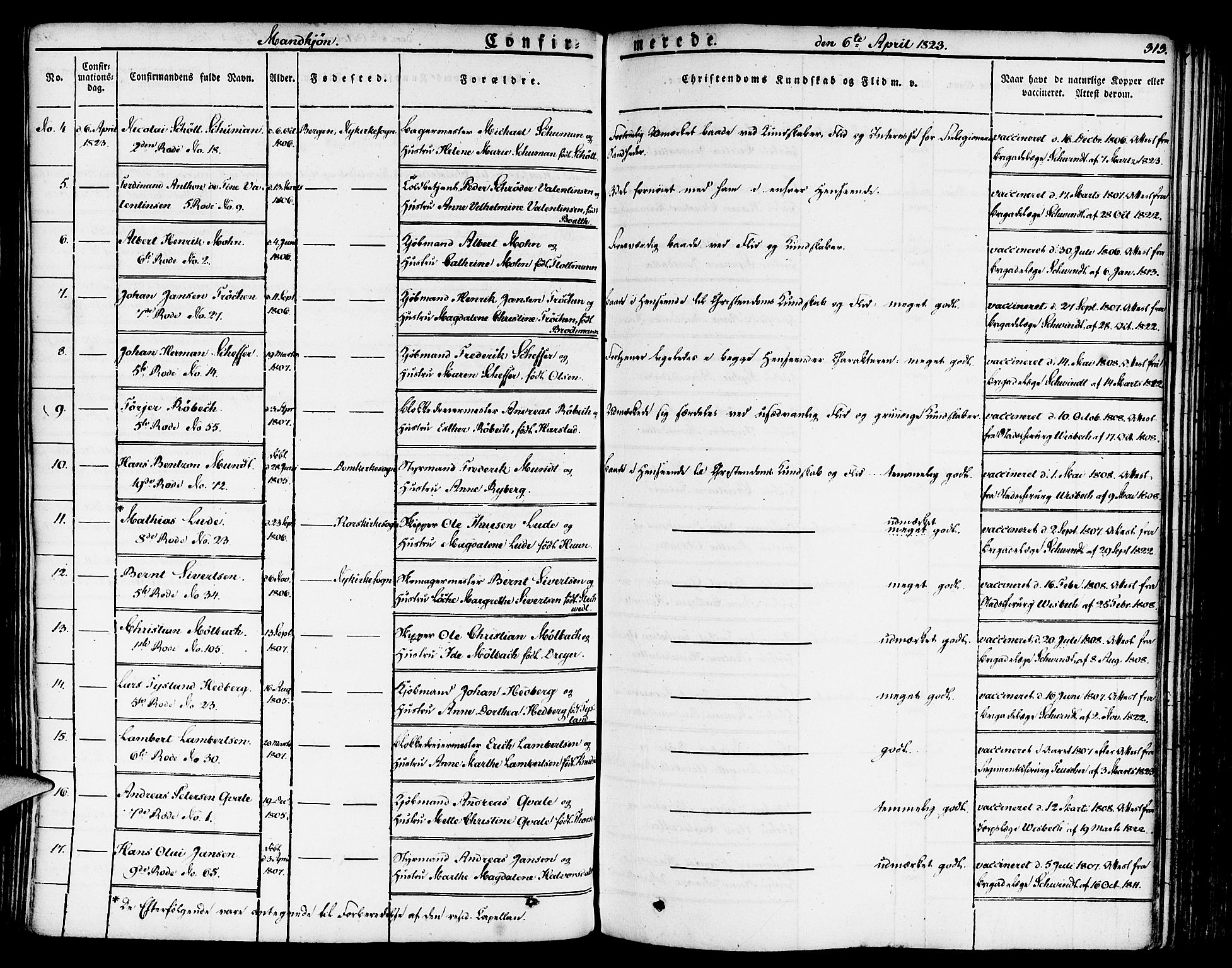 Nykirken Sokneprestembete, SAB/A-77101/H/Haa/L0012: Parish register (official) no. A 12, 1821-1844, p. 313