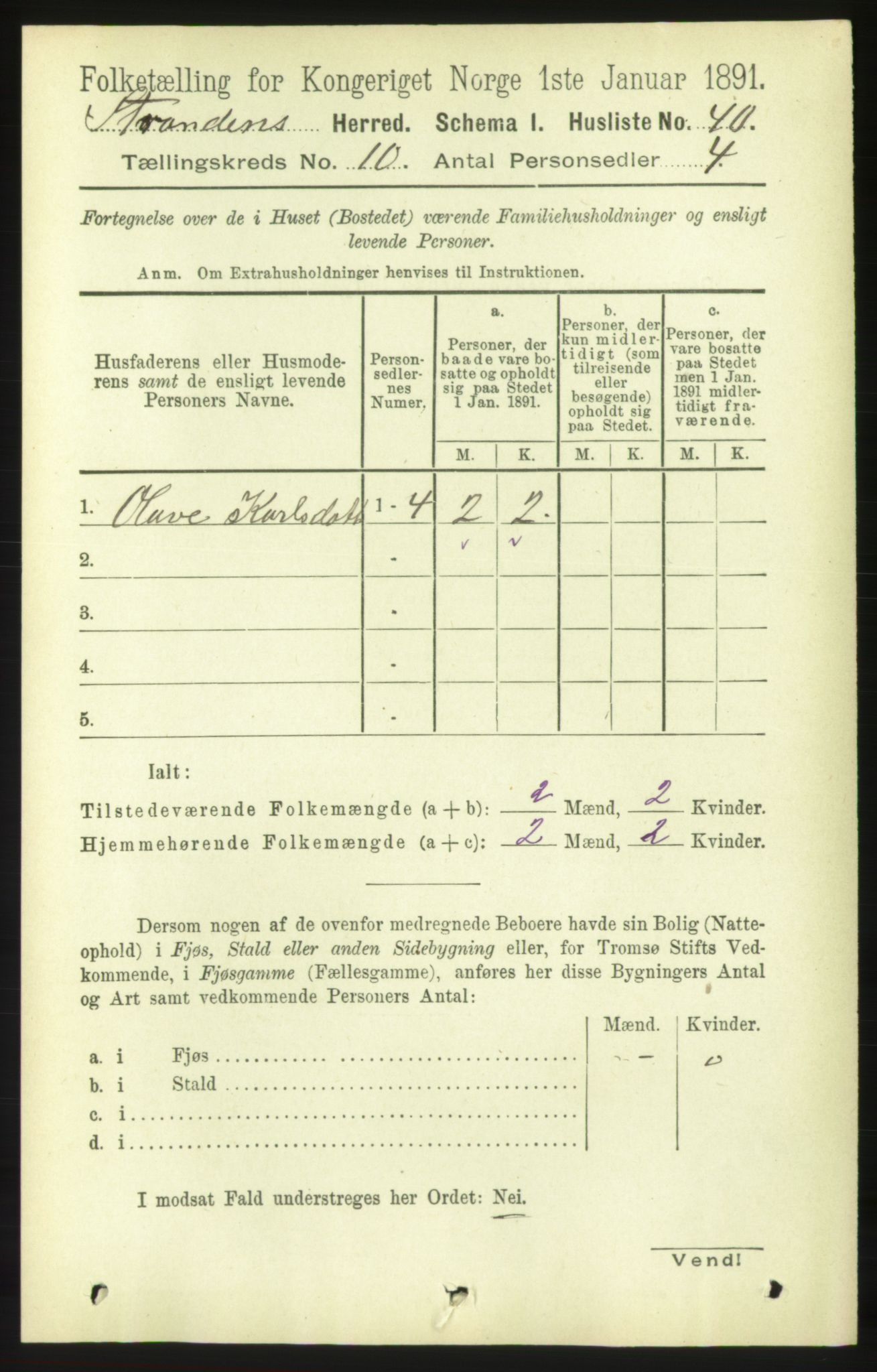 RA, 1891 census for 1525 Stranda, 1891, p. 2384