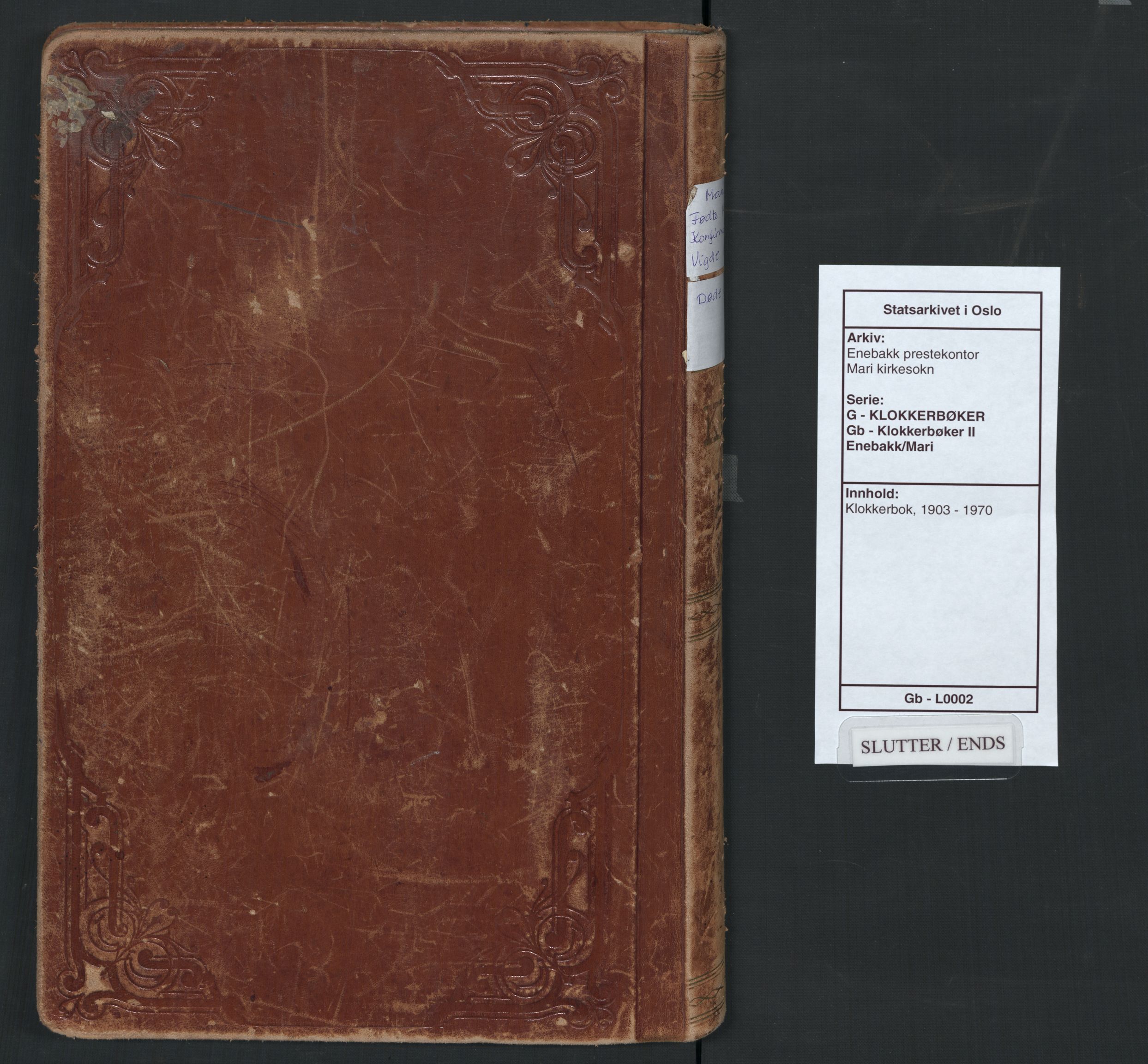 Enebakk prestekontor Kirkebøker, SAO/A-10171c/G/Gb/L0003: Parish register (copy) no. II 3, 1903-1970