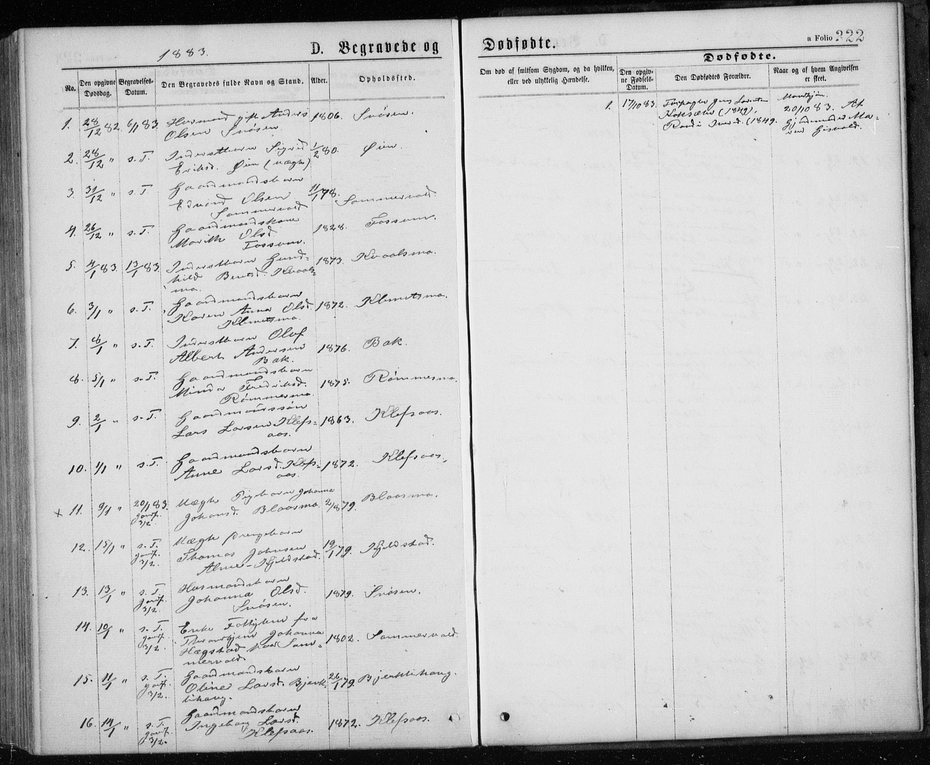 Ministerialprotokoller, klokkerbøker og fødselsregistre - Sør-Trøndelag, SAT/A-1456/668/L0817: Parish register (copy) no. 668C06, 1873-1884, p. 322