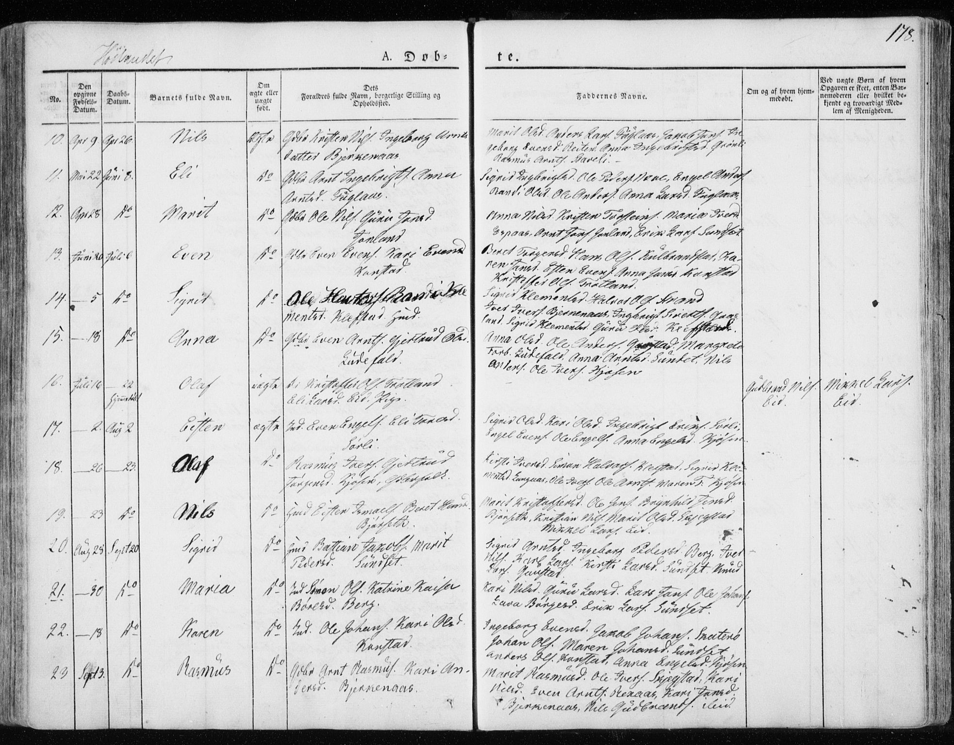 Ministerialprotokoller, klokkerbøker og fødselsregistre - Sør-Trøndelag, AV/SAT-A-1456/691/L1069: Parish register (official) no. 691A04, 1826-1841, p. 178