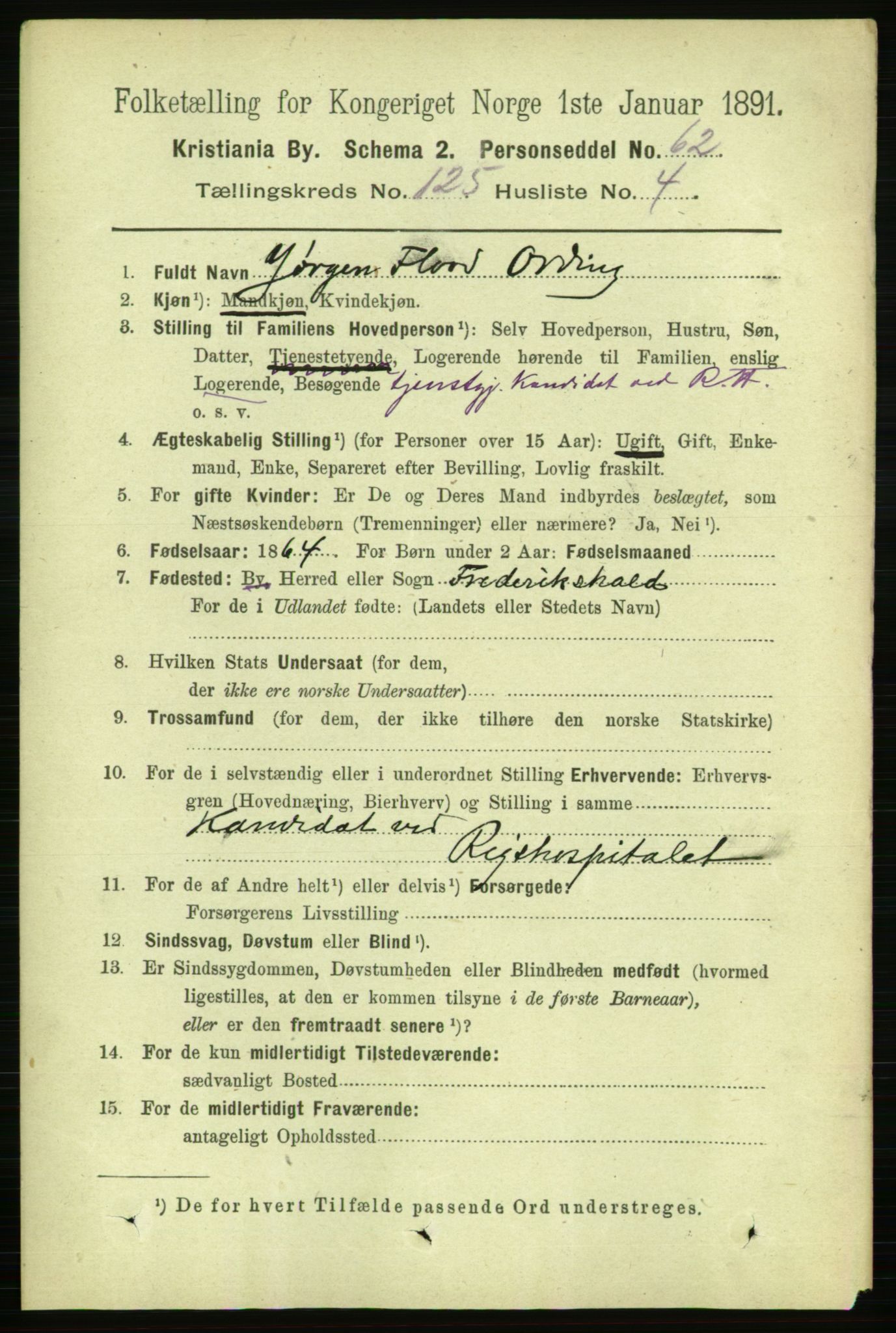 RA, 1891 census for 0301 Kristiania, 1891, p. 66498