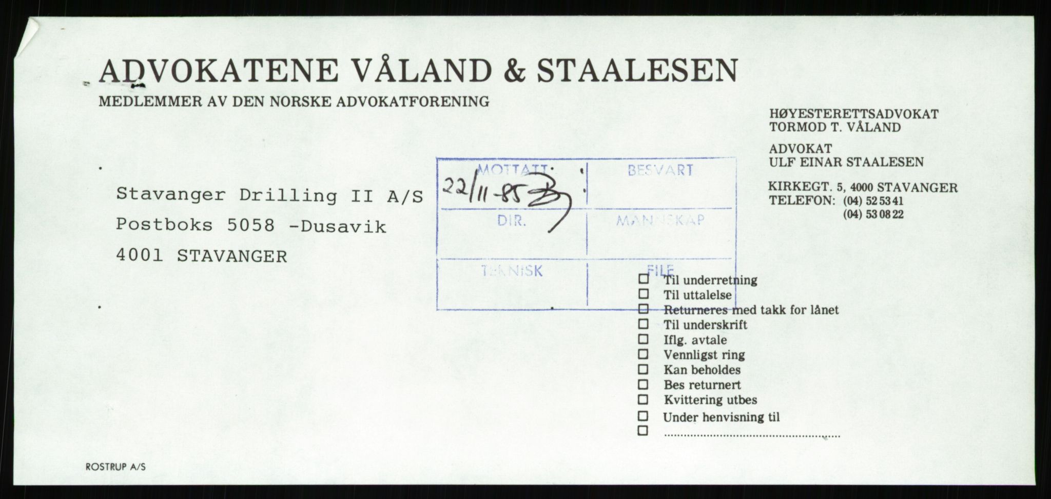 Pa 1503 - Stavanger Drilling AS, AV/SAST-A-101906/Da/L0001: Alexander L. Kielland - Begrensningssak Stavanger byrett, 1986, p. 77