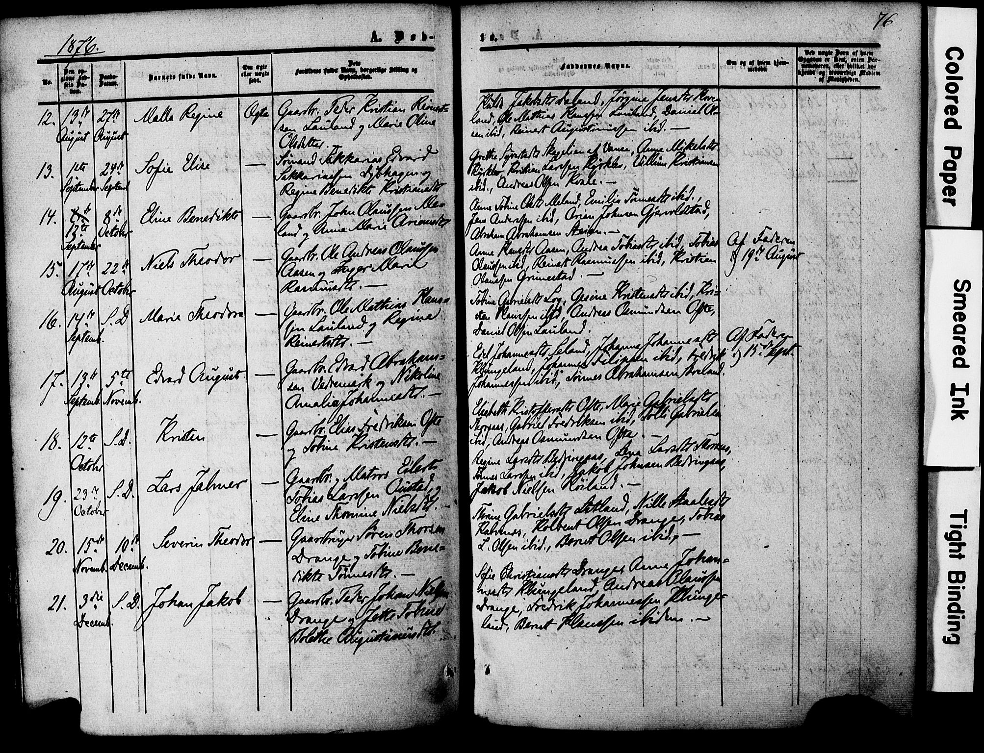 Herad sokneprestkontor, AV/SAK-1111-0018/F/Fa/Faa/L0005: Parish register (official) no. A 5, 1853-1886, p. 76