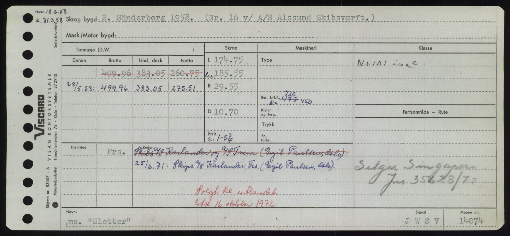 Sjøfartsdirektoratet med forløpere, Skipsmålingen, AV/RA-S-1627/H/Hd/L0034: Fartøy, Sk-Slå, p. 451