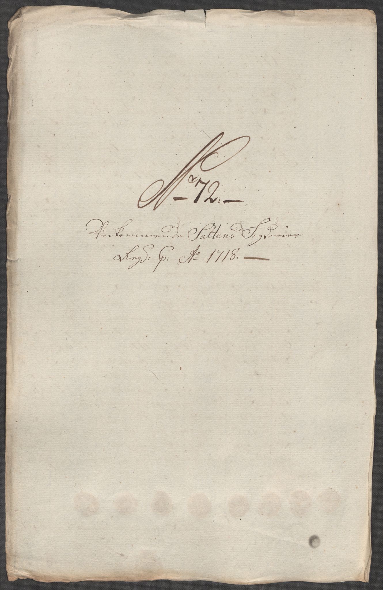 Rentekammeret inntil 1814, Reviderte regnskaper, Fogderegnskap, AV/RA-EA-4092/R66/L4588: Fogderegnskap Salten, 1718, p. 416