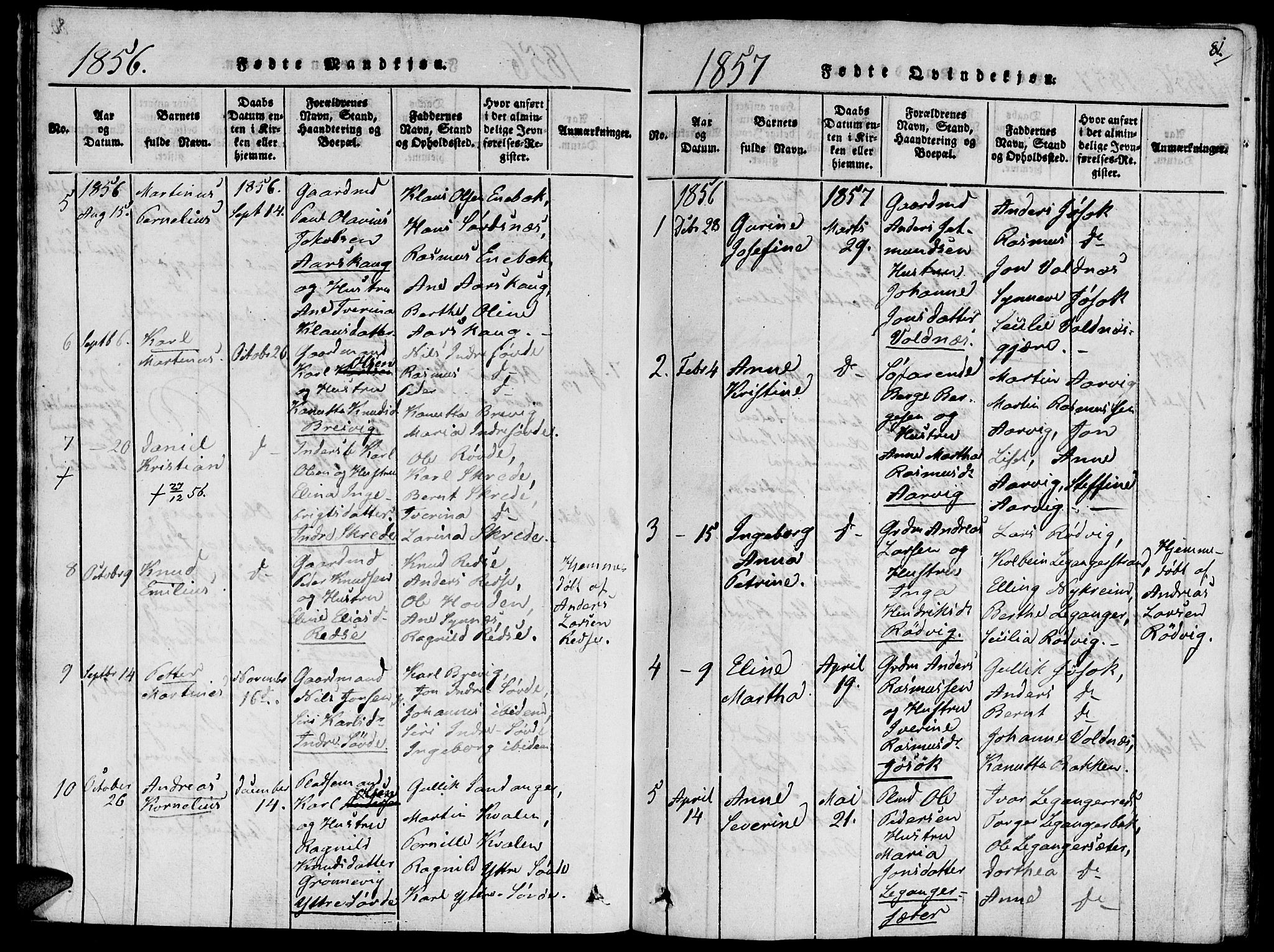 Ministerialprotokoller, klokkerbøker og fødselsregistre - Møre og Romsdal, SAT/A-1454/504/L0054: Parish register (official) no. 504A01, 1816-1861, p. 81
