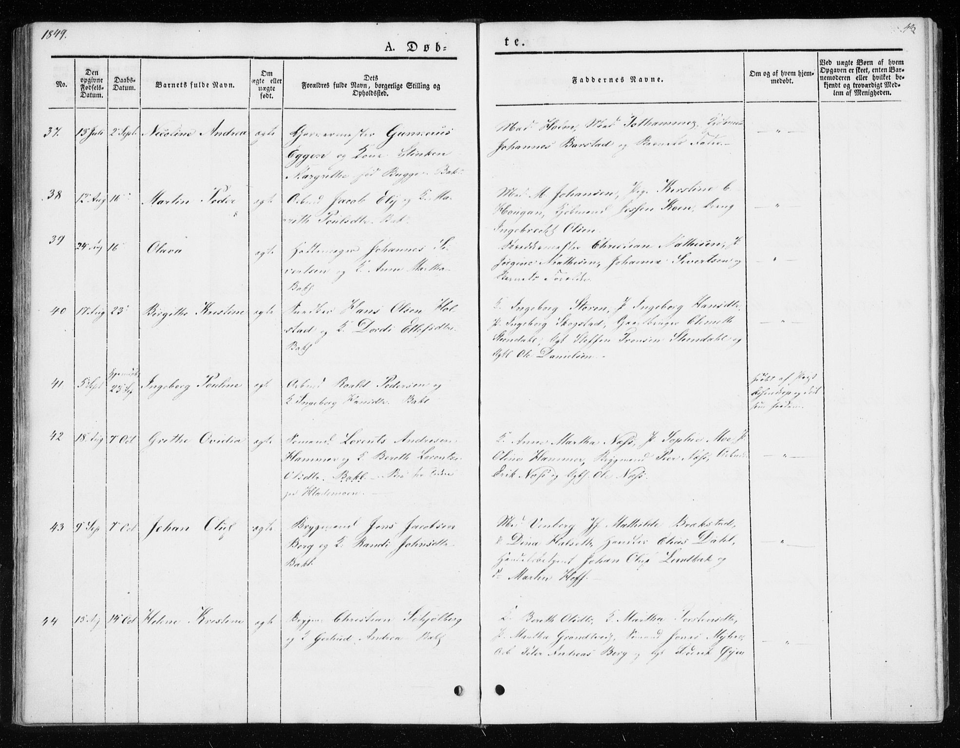 Ministerialprotokoller, klokkerbøker og fødselsregistre - Sør-Trøndelag, AV/SAT-A-1456/604/L0183: Parish register (official) no. 604A04, 1841-1850, p. 48