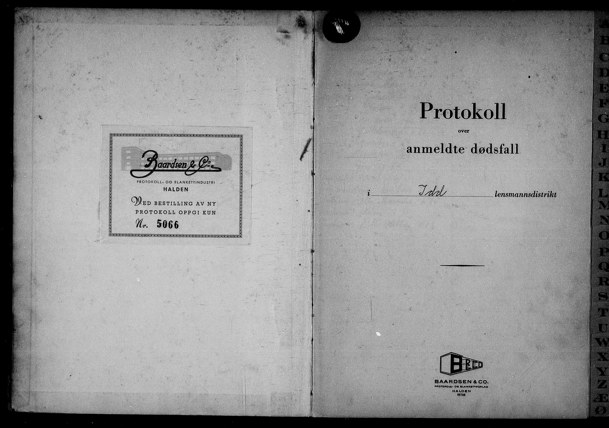 Idd lensmannsarkiv, SAO/A-10633/H/Ha/L0011: Dødsfallsprotokoll, 1950-1955