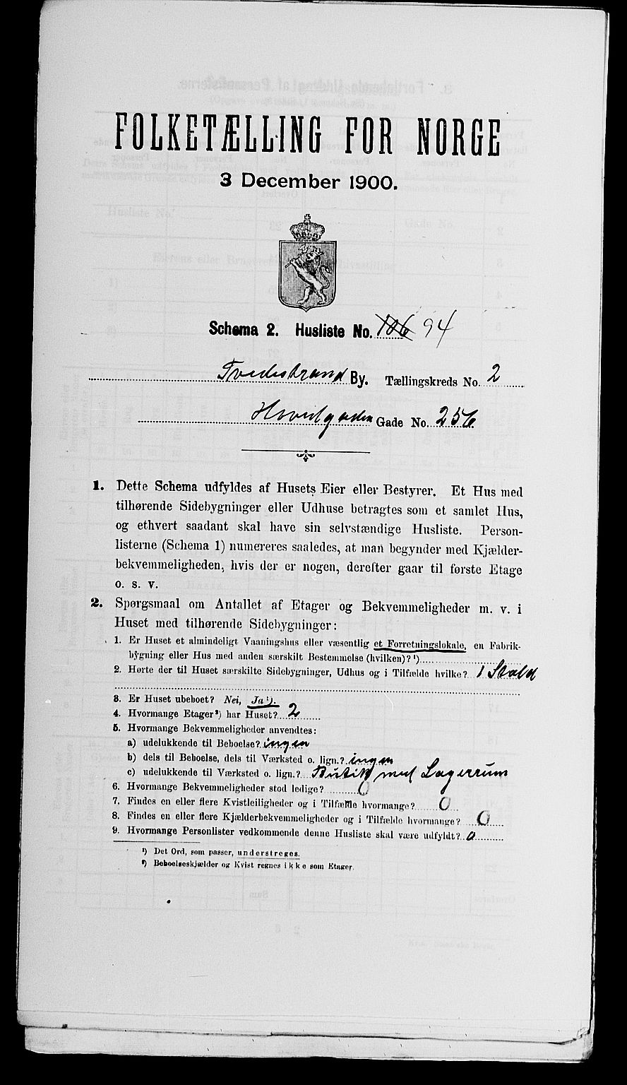 SAK, 1900 census for Tvedestrand, 1900, p. 944