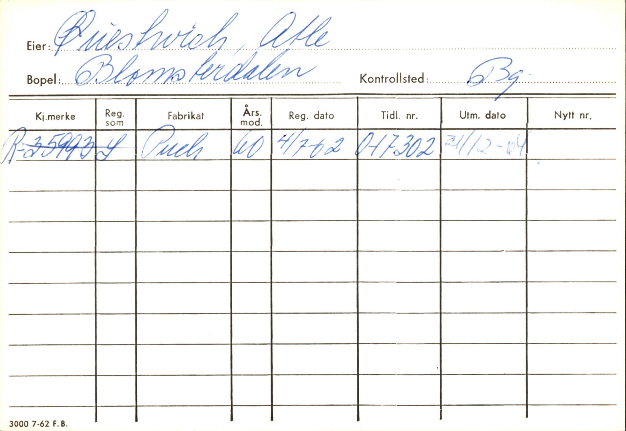 Statens vegvesen, Hordaland vegkontor, AV/SAB-A-5201/2/Ha/L0044: R-eierkort Q-R, 1920-1971, p. 5