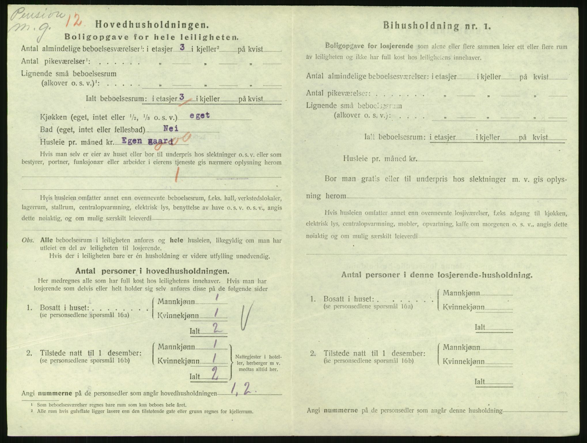 SAH, 1920 census for Lillehammer, 1920, p. 2039