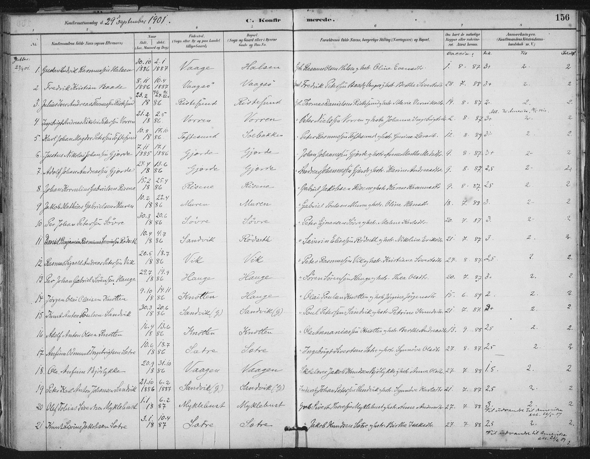 Ministerialprotokoller, klokkerbøker og fødselsregistre - Møre og Romsdal, AV/SAT-A-1454/503/L0037: Parish register (official) no. 503A05, 1884-1900, p. 156