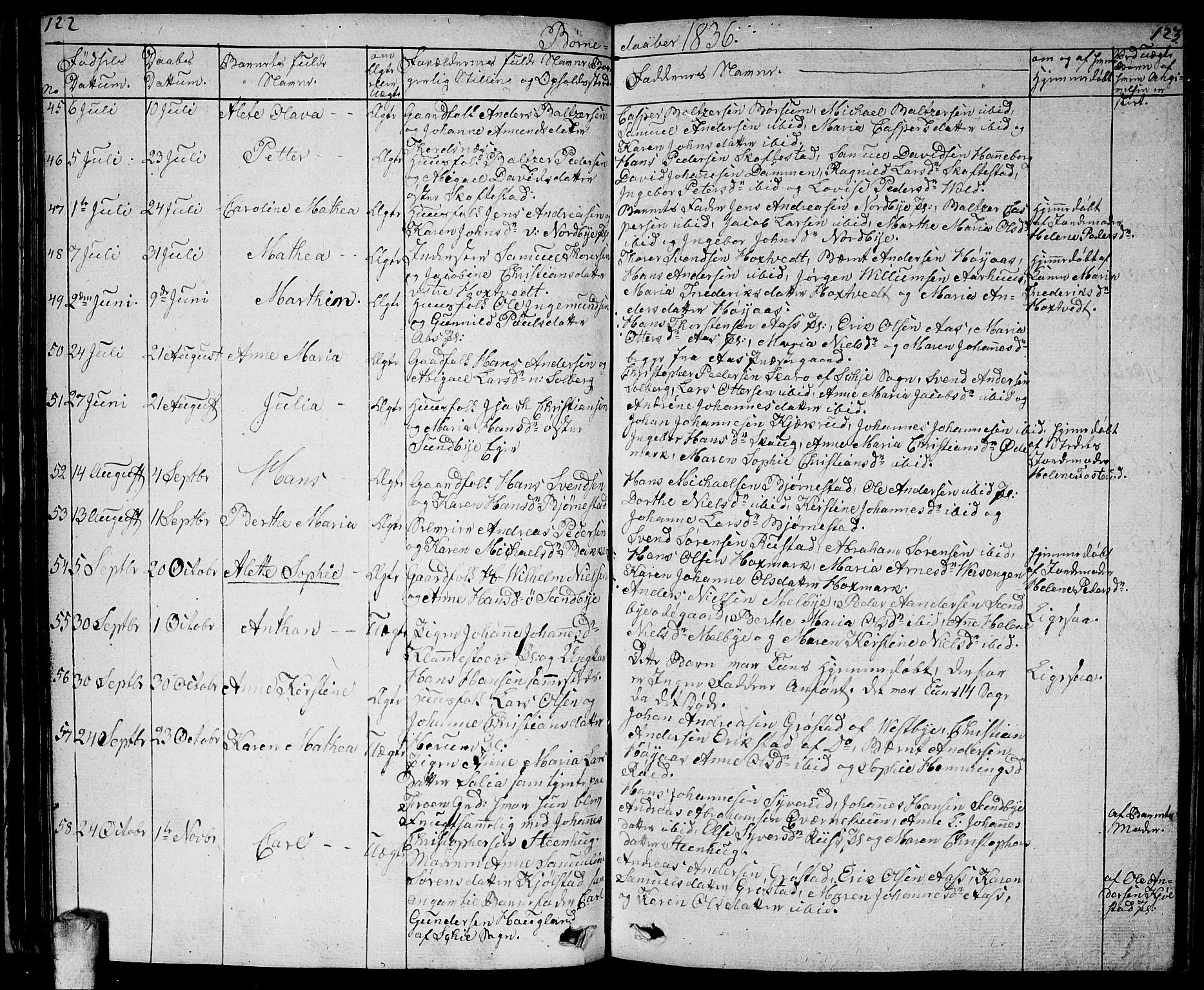 Ås prestekontor Kirkebøker, AV/SAO-A-10894/F/Fa/L0005: Parish register (official) no. I 5, 1827-1840, p. 122-123