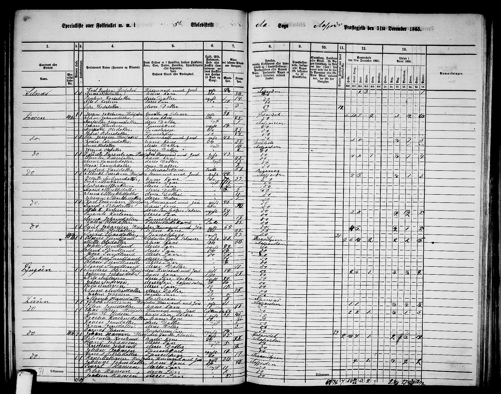 RA, 1865 census for Aafjorden, 1865, p. 70