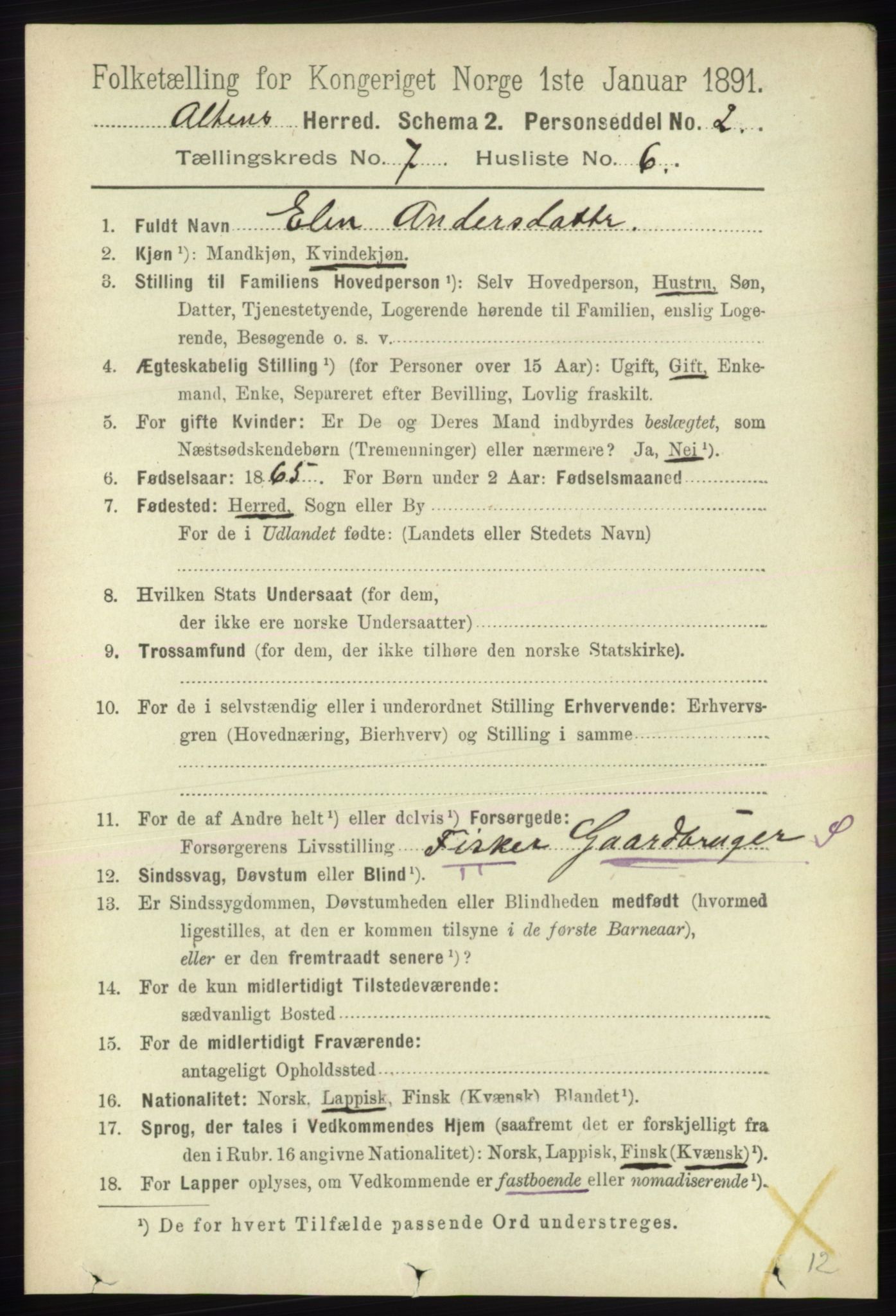 RA, 1891 census for 2012 Alta, 1891, p. 2135