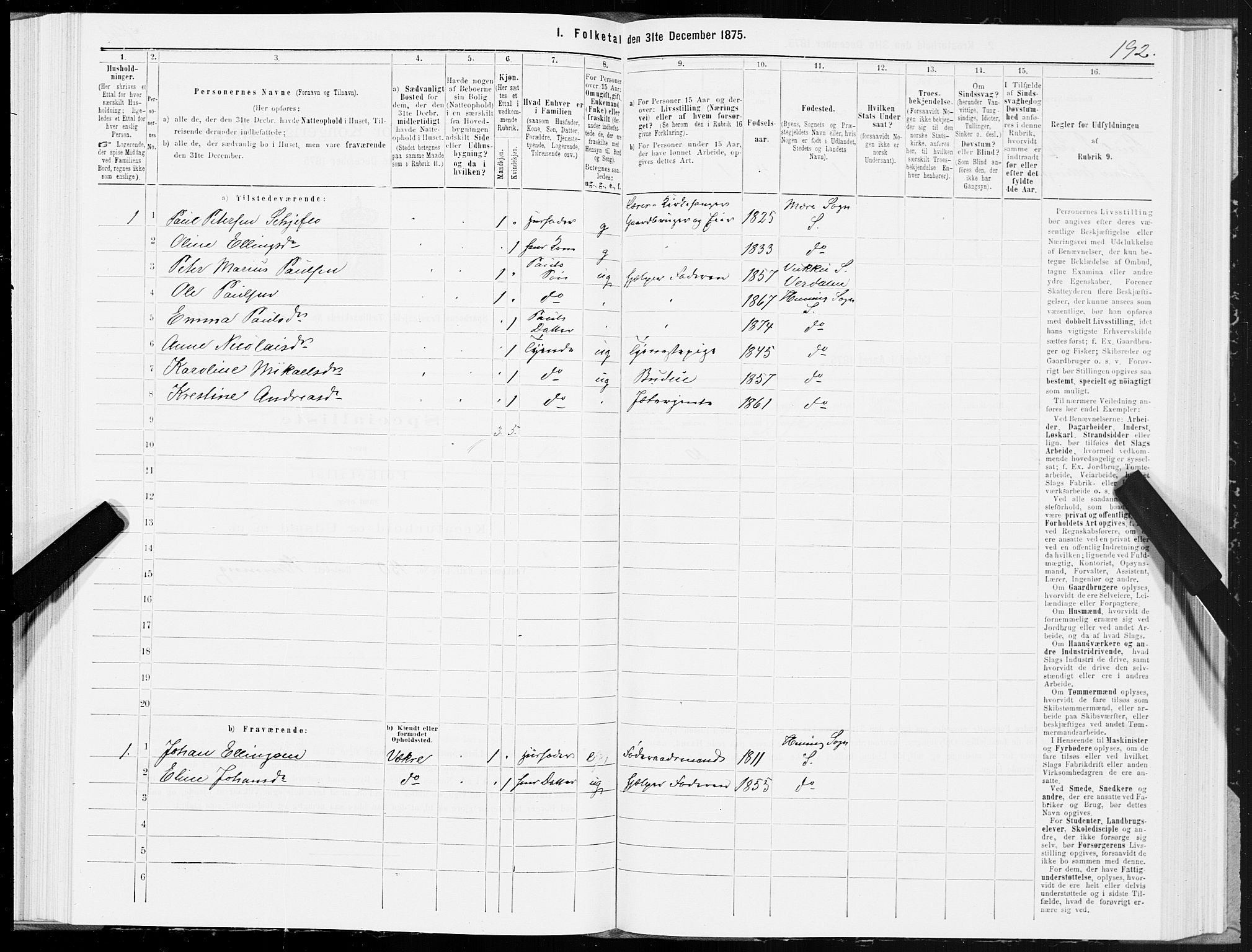 SAT, 1875 census for 1731P Sparbu, 1875, p. 4192