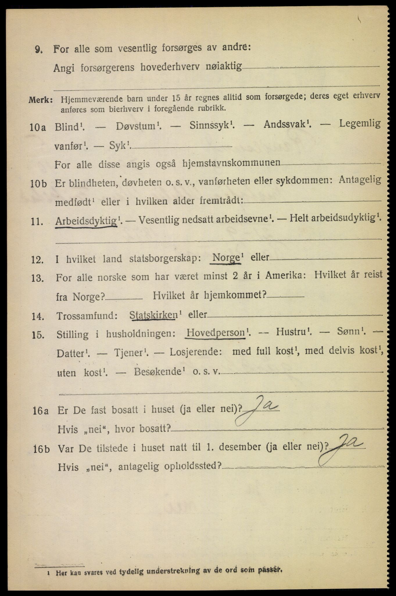 SAK, 1920 census for Randesund, 1920, p. 2333