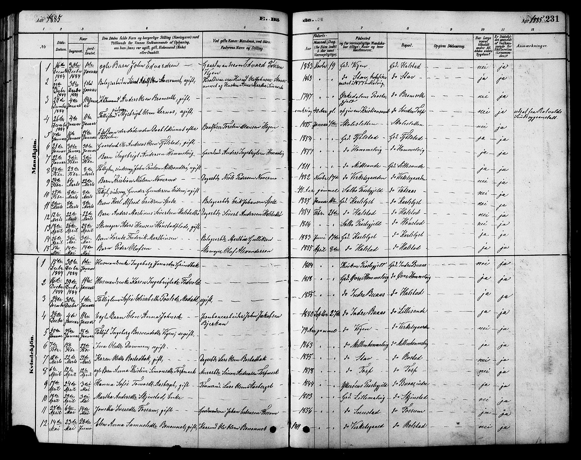 Ministerialprotokoller, klokkerbøker og fødselsregistre - Sør-Trøndelag, SAT/A-1456/616/L0423: Parish register (copy) no. 616C06, 1878-1903, p. 231