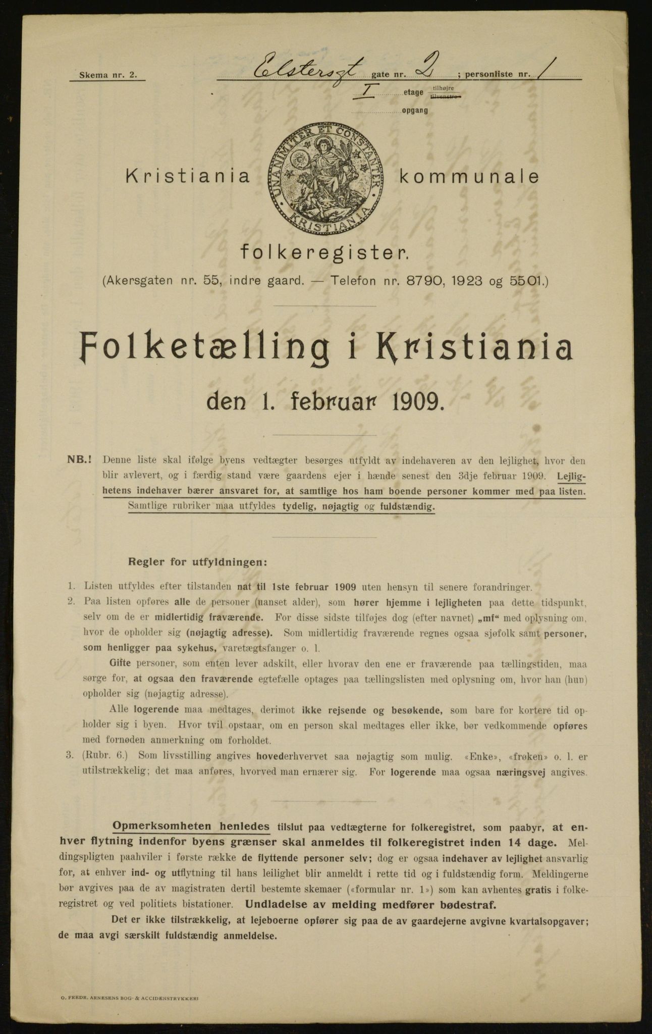 OBA, Municipal Census 1909 for Kristiania, 1909, p. 18806