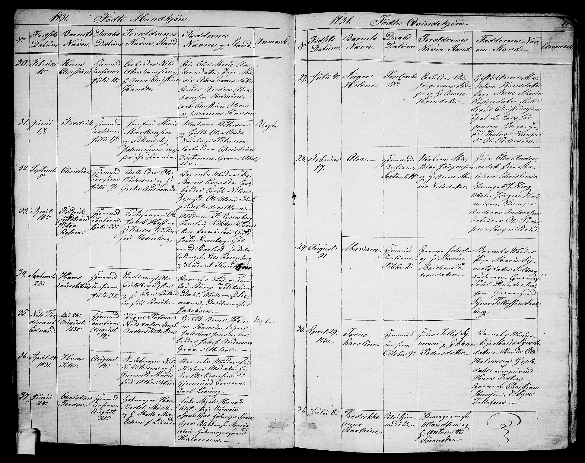 Larvik kirkebøker, AV/SAKO-A-352/G/Ga/L0003a: Parish register (copy) no. I 3A, 1830-1870, p. 6