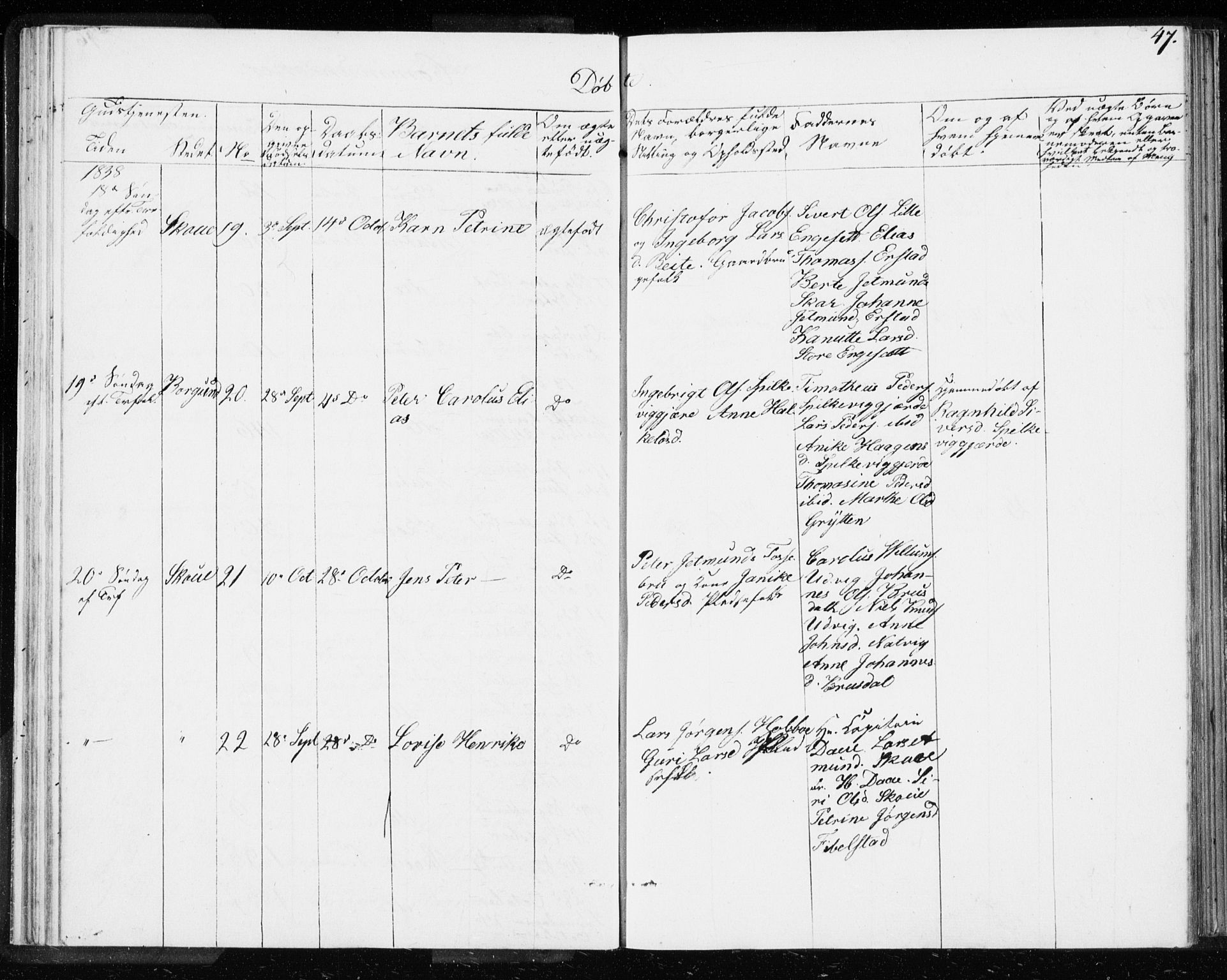 Ministerialprotokoller, klokkerbøker og fødselsregistre - Møre og Romsdal, AV/SAT-A-1454/528/L0414: Curate's parish register no. 528B02, 1833-1844, p. 47