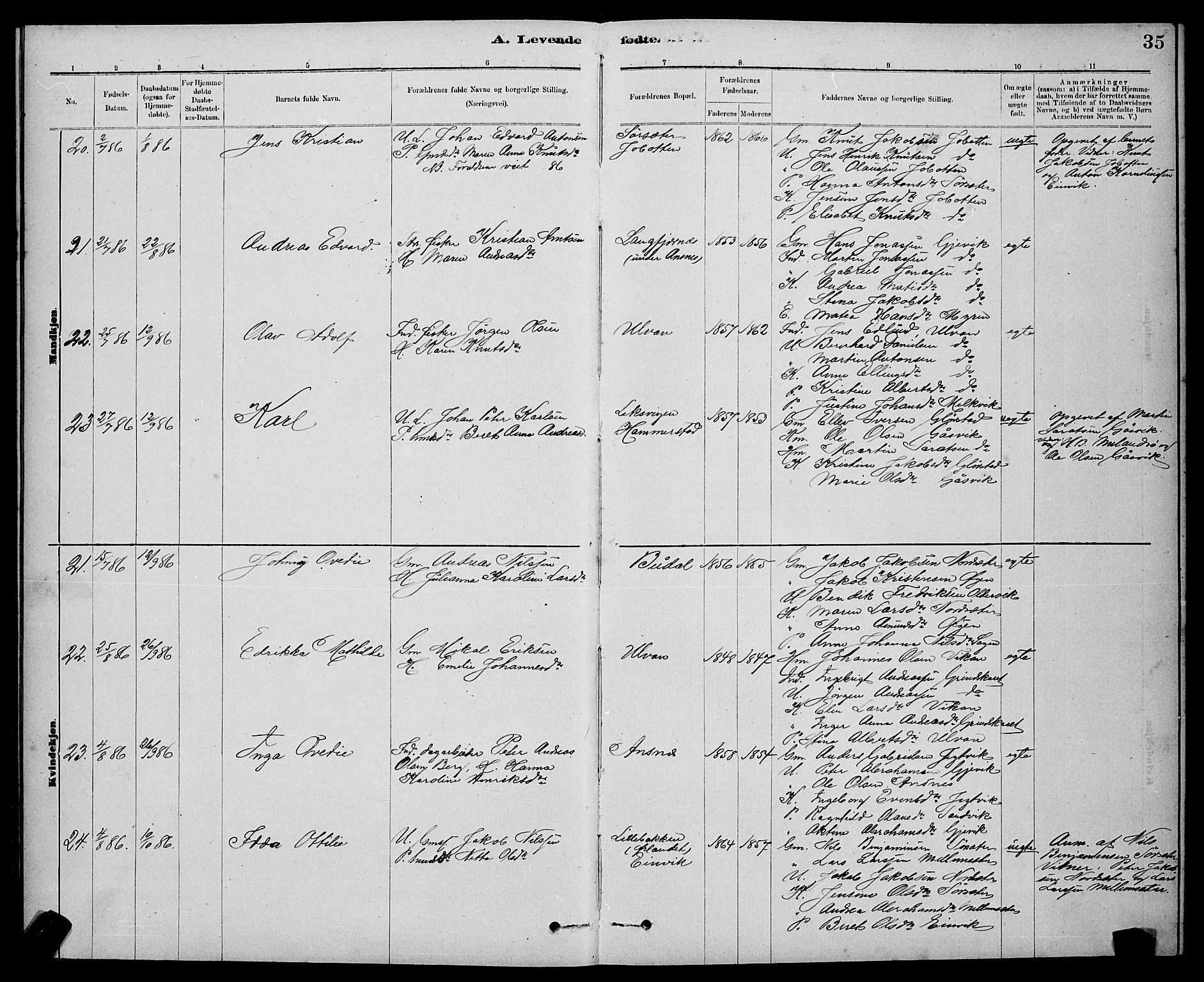 Ministerialprotokoller, klokkerbøker og fødselsregistre - Sør-Trøndelag, AV/SAT-A-1456/637/L0562: Parish register (copy) no. 637C03, 1883-1898, p. 35