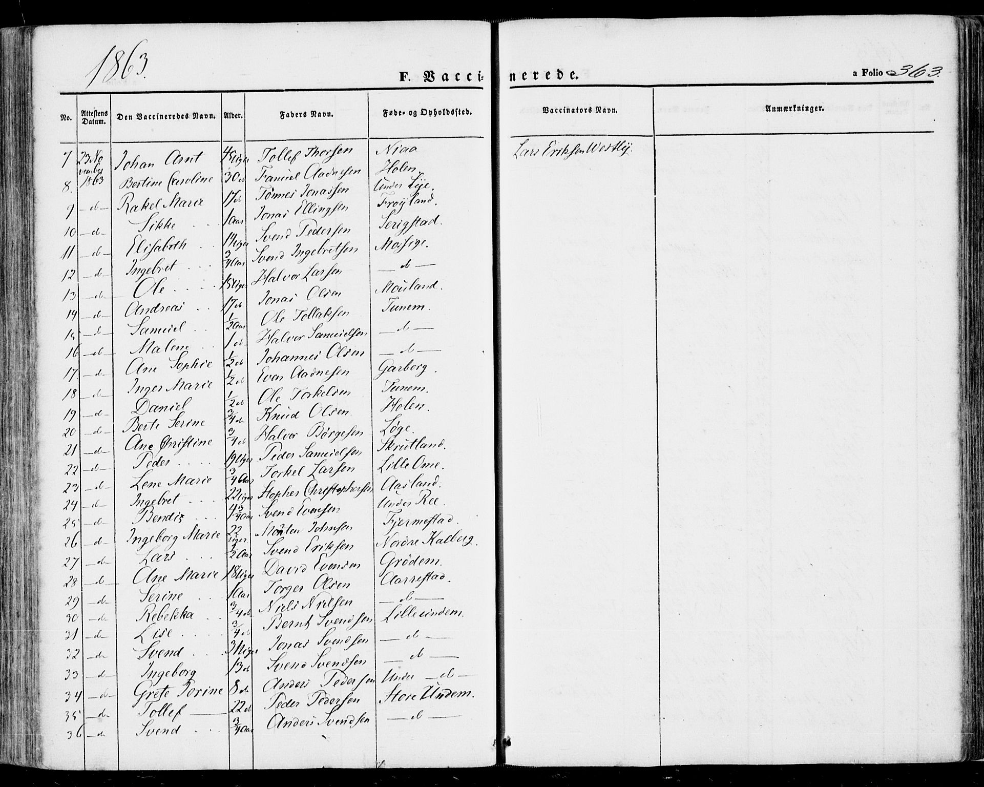 Lye sokneprestkontor, SAST/A-101794/001/30BA/L0007: Parish register (official) no. A 6, 1856-1871, p. 363