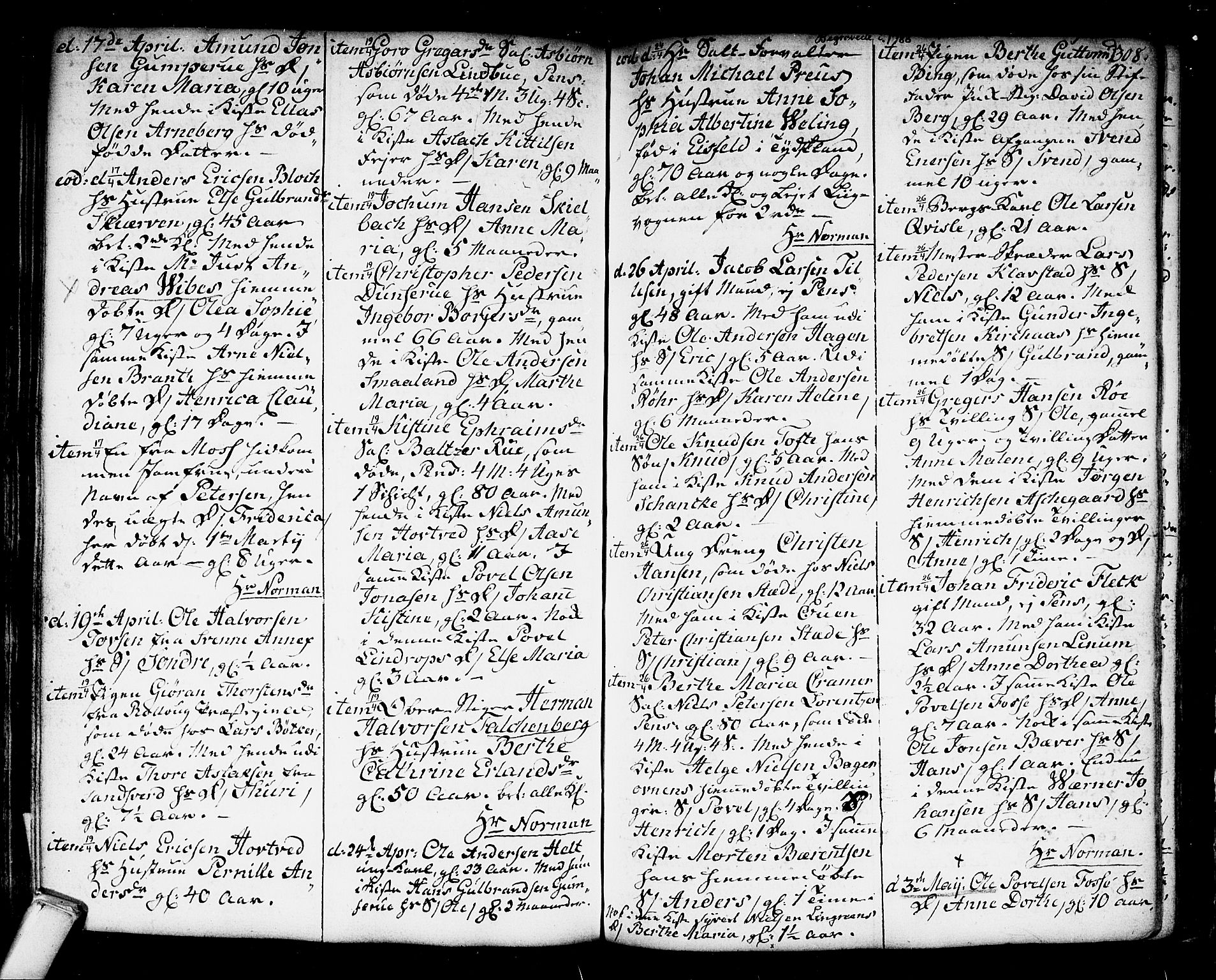 Kongsberg kirkebøker, AV/SAKO-A-22/F/Fa/L0006: Parish register (official) no. I 6, 1783-1797, p. 308